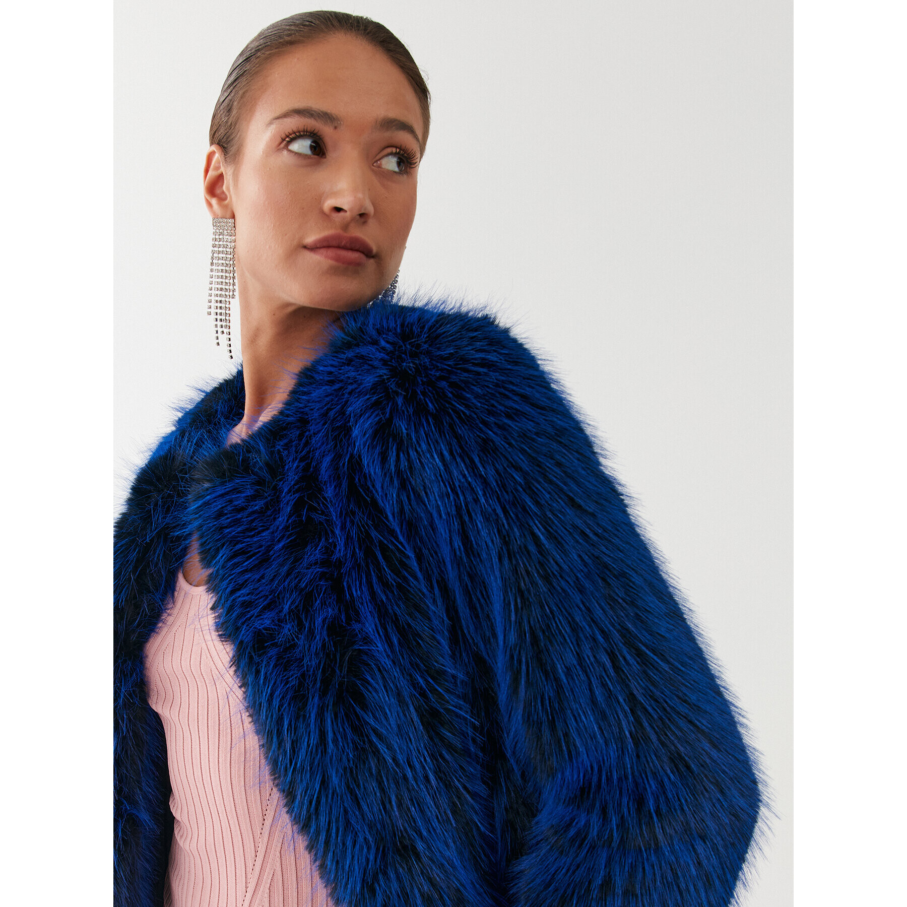 Guess Кожено палто W2BL0Q WF280 Тъмносин Regular Fit - Pepit.bg