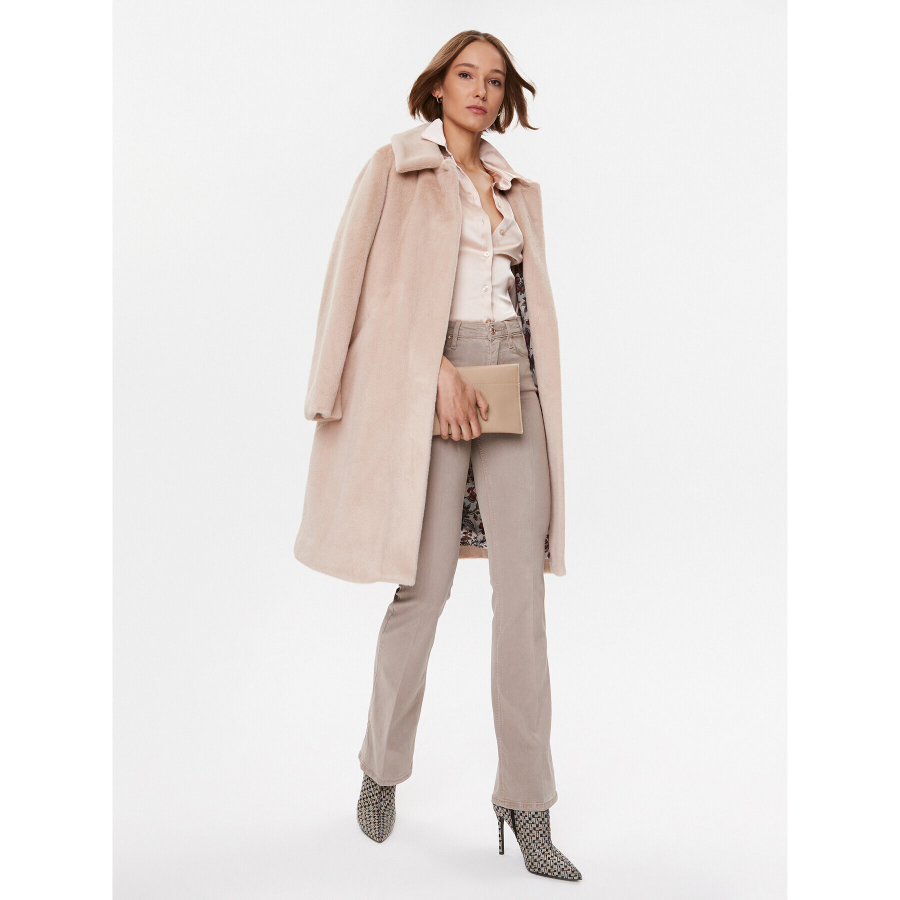 Guess Кожено палто W2BL13 WETS0 Бежов Regular Fit - Pepit.bg