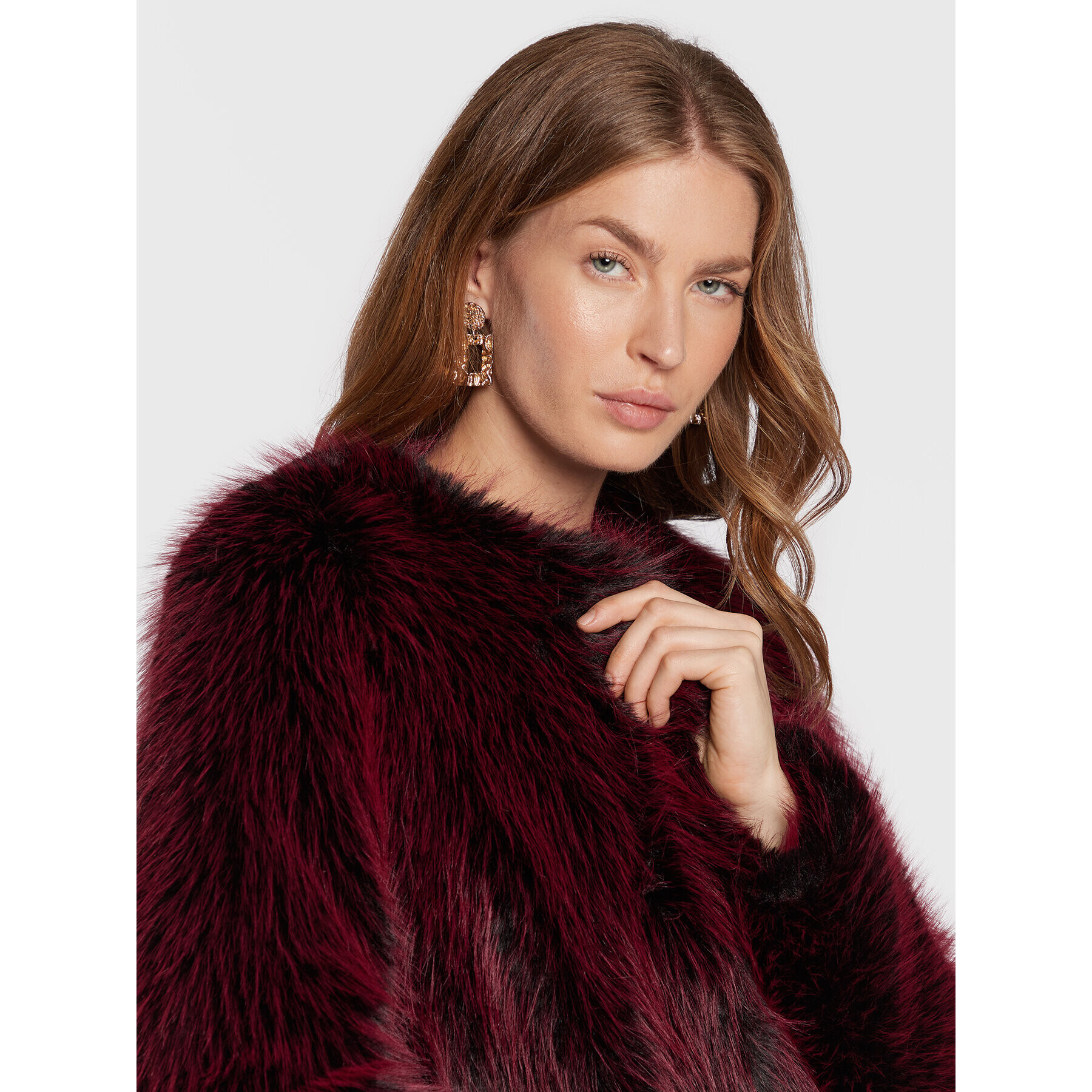 Guess Кожено палто W2BL87 WF280 Бордо Regular Fit - Pepit.bg