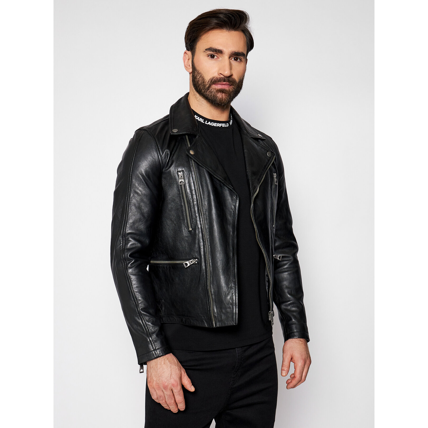 Guess Кожено яке M0BL03 R0O00 Черен Regular Fit - Pepit.bg