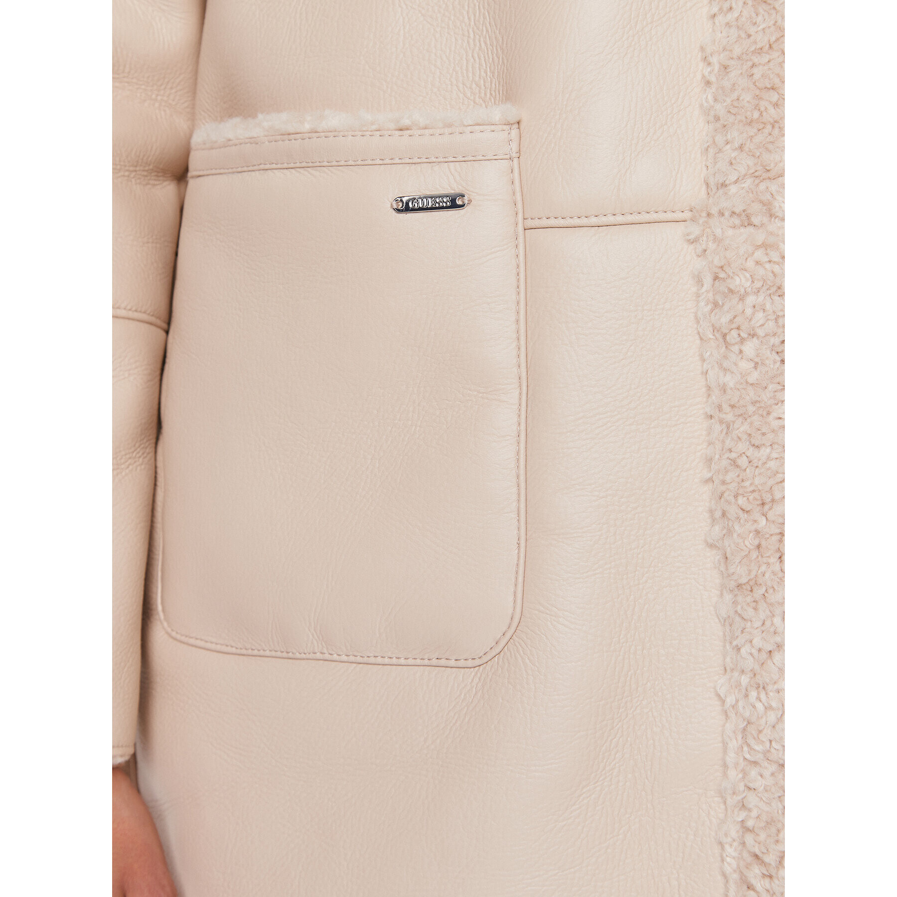 Guess Кожух W3BL52 WFSF0 Екрю Regular Fit - Pepit.bg