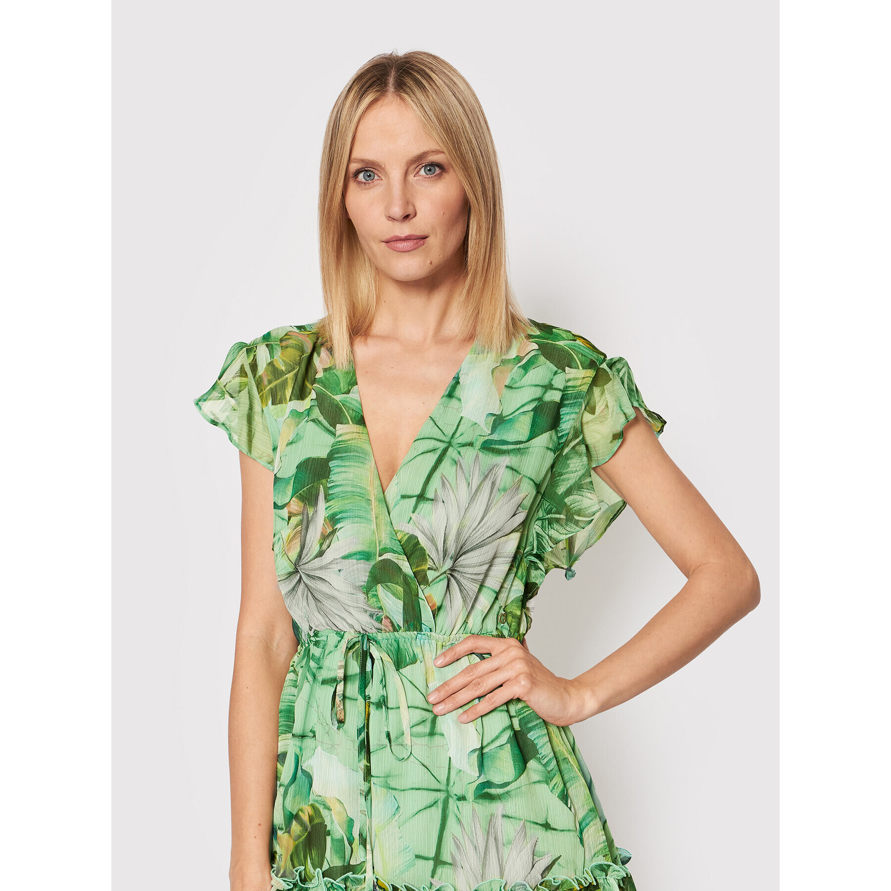 Guess Лятна рокля W2GK43 WEL02 Зелен Regular Fit - Pepit.bg