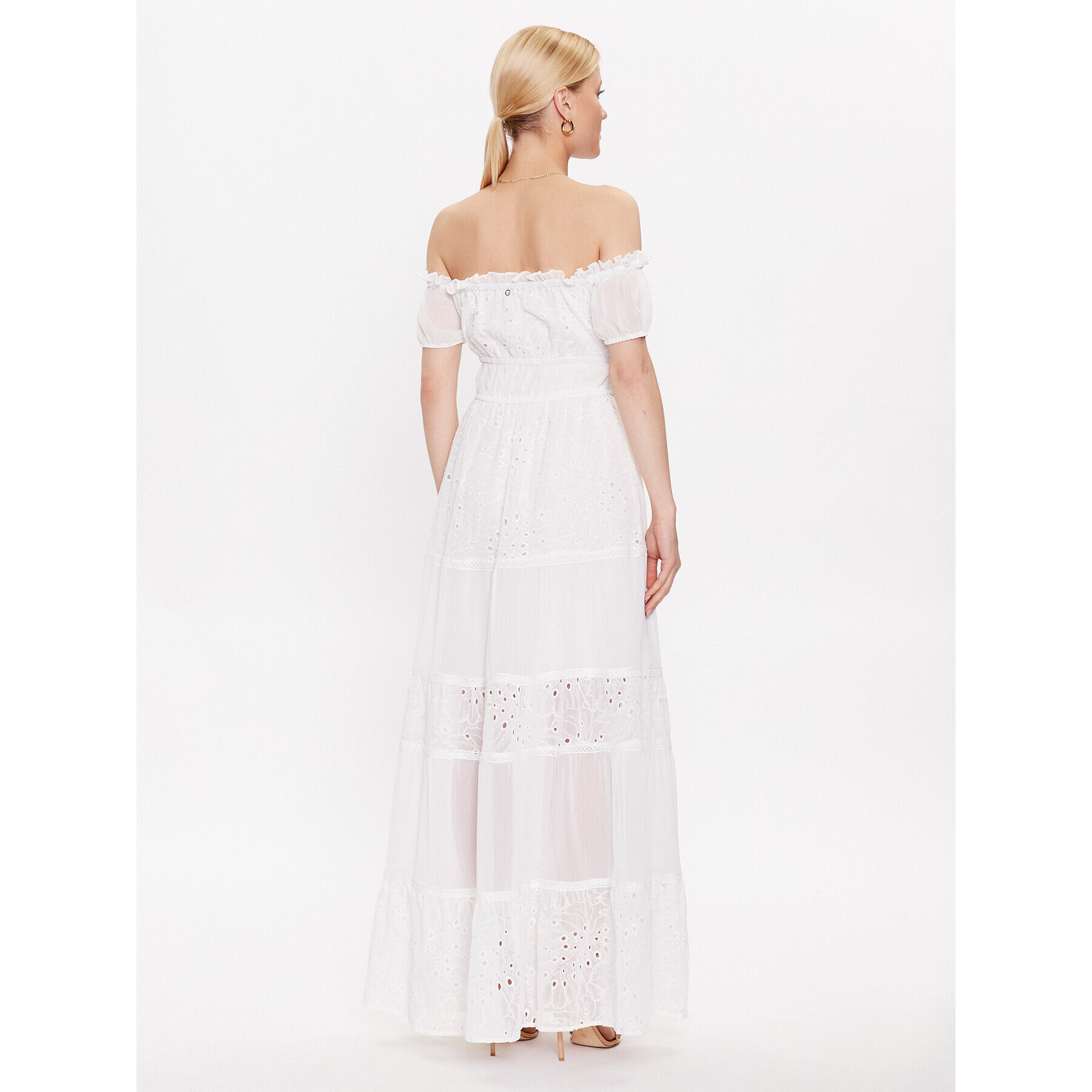 Guess Лятна рокля Zena W3GK51 WFDR2 Бял Regular Fit - Pepit.bg