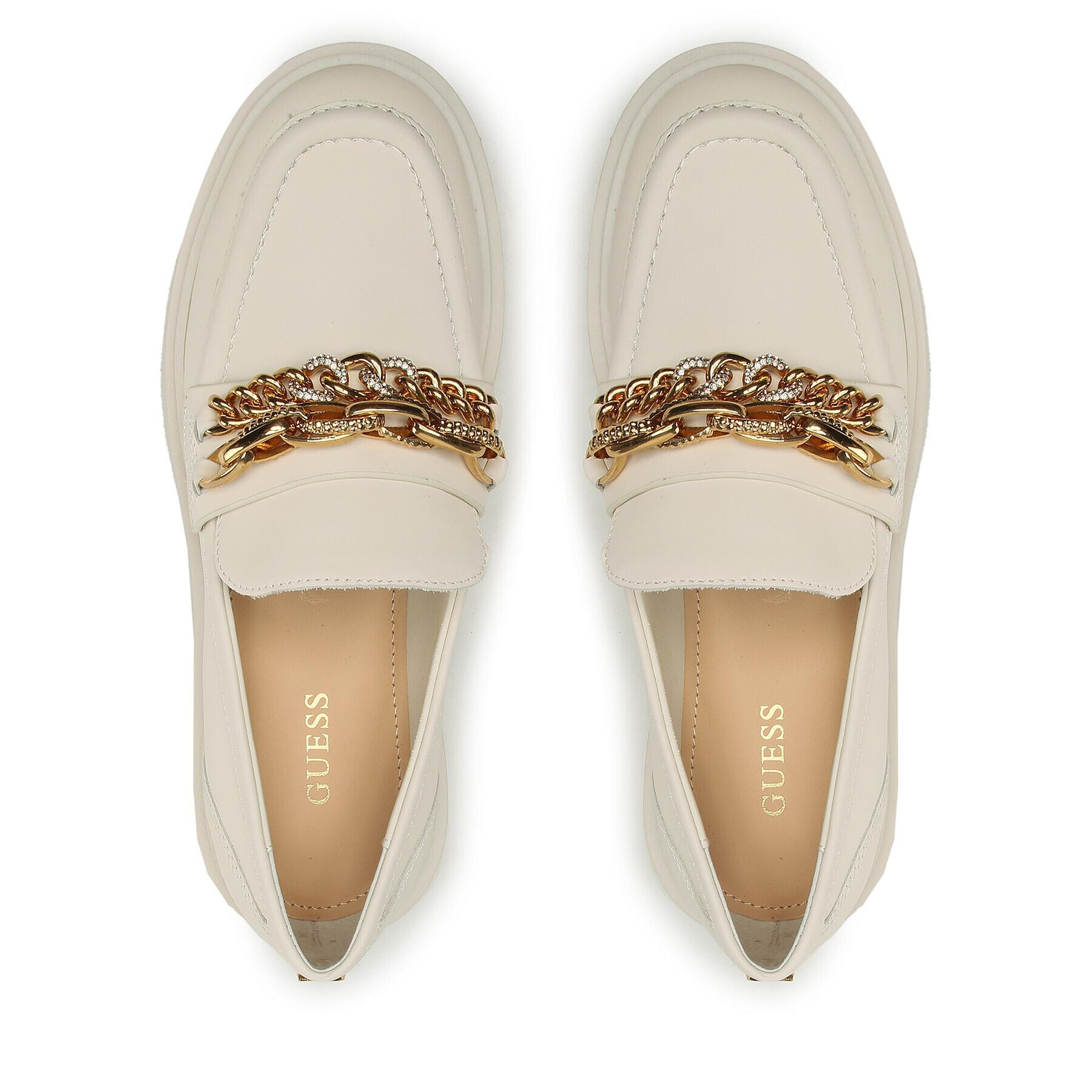 Guess лоуфъри с дебела подметка Kabele FL5KBL LEA14 Бежов - Pepit.bg