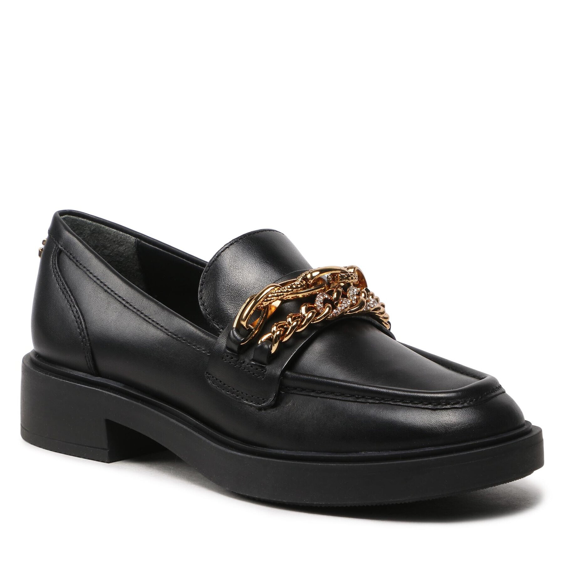 Guess лоуфъри с дебела подметка Kabele FL5KBL LEA14 Черен - Pepit.bg