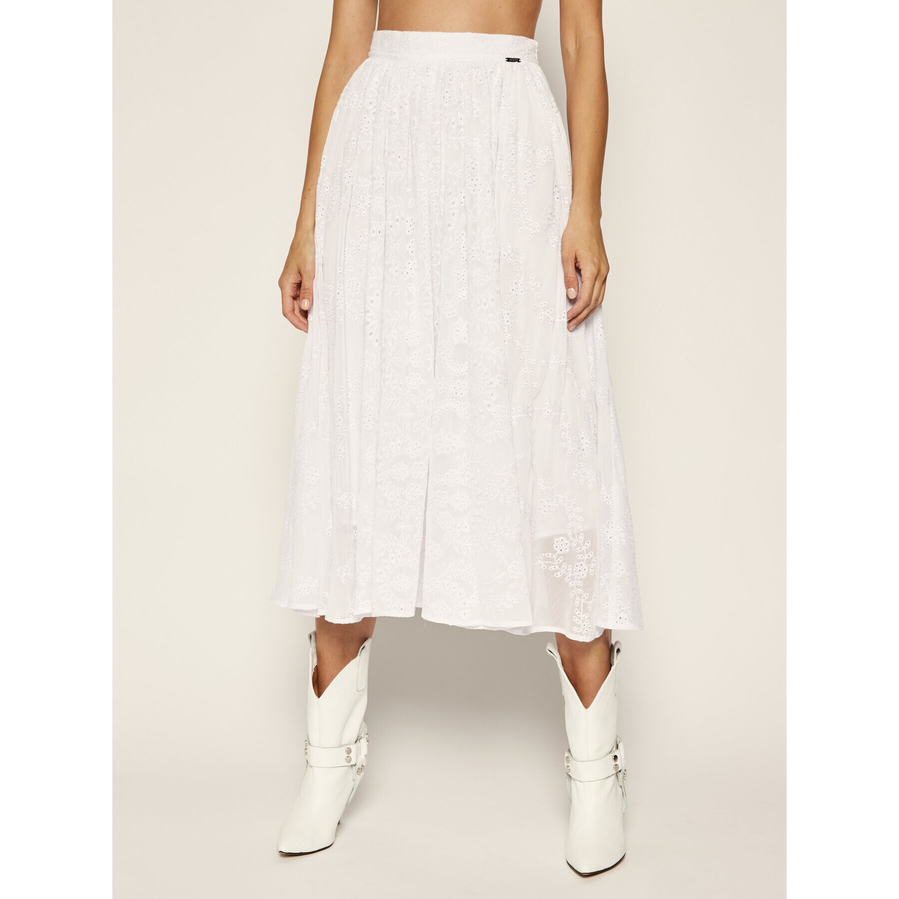 Guess Миди пола W92D93 WBJW0 Бял Regular Fit - Pepit.bg