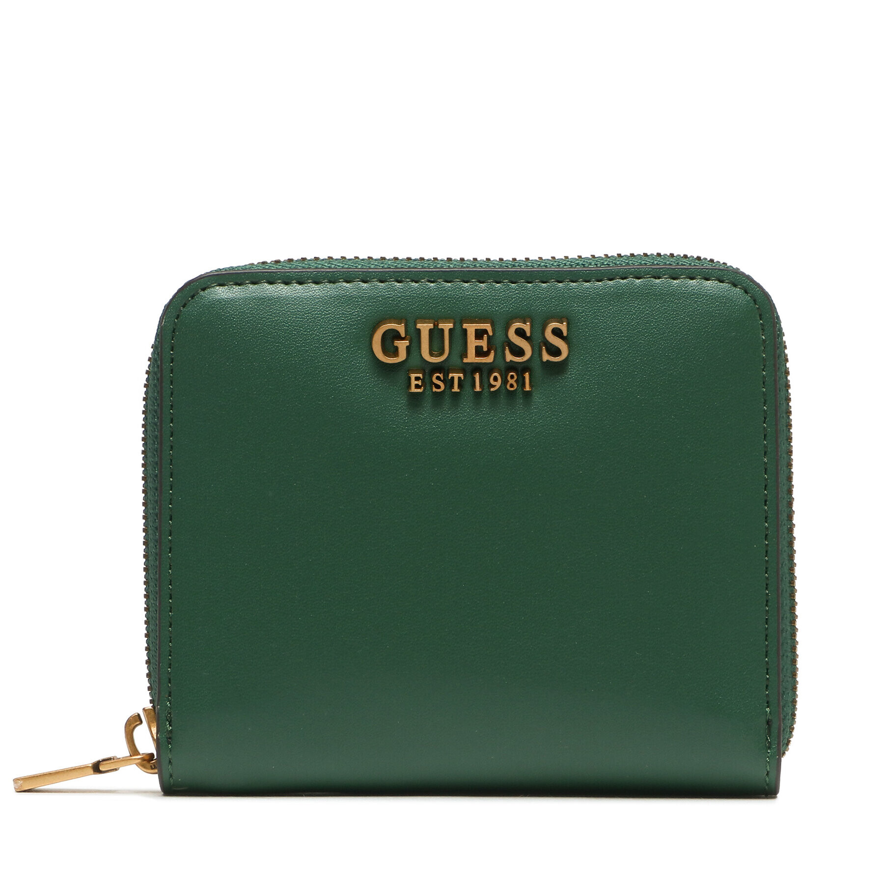 Guess Малък дамски портфейл Laurel Slg Small Zip Around SWVB85 00370 Зелен - Pepit.bg