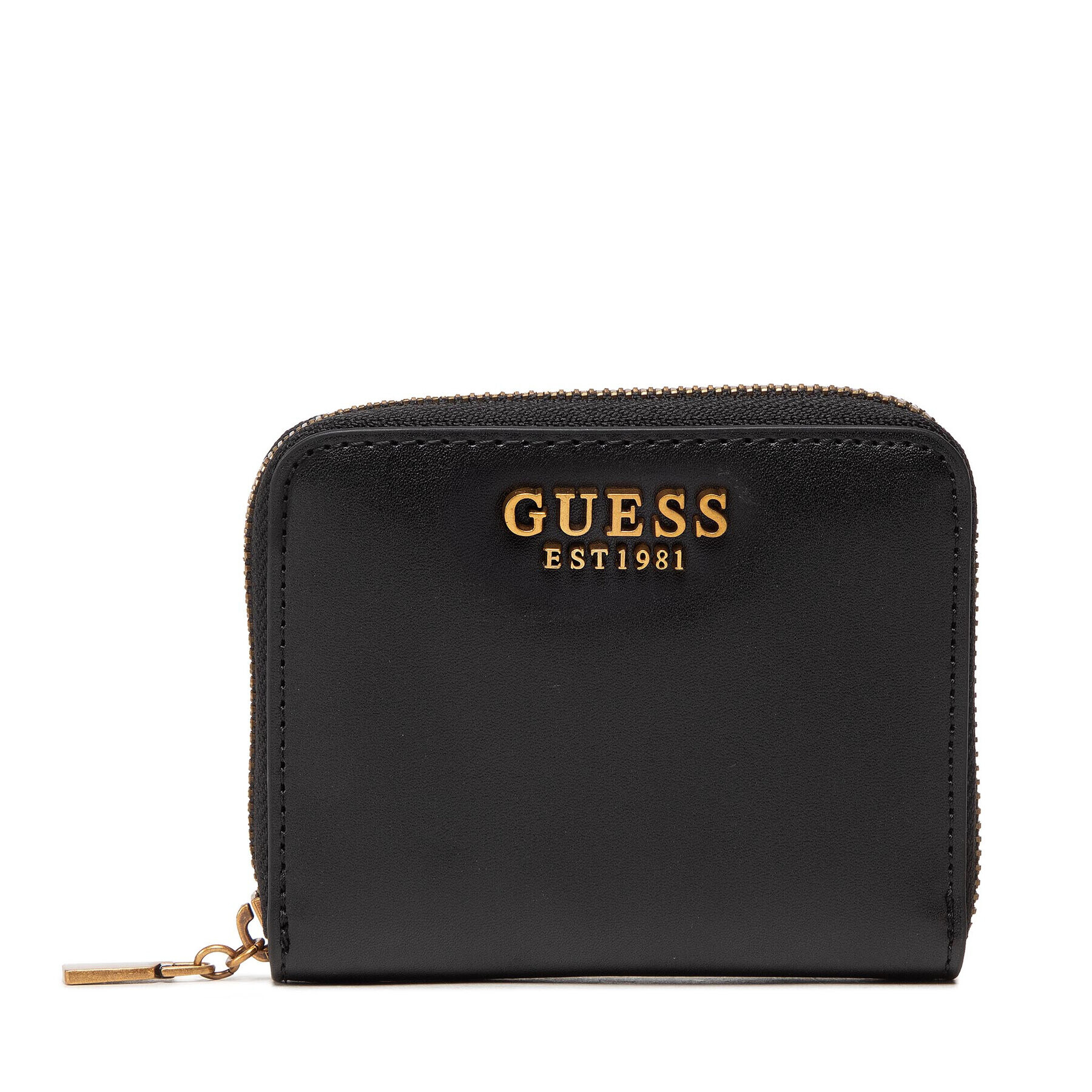 Guess Малък дамски портфейл Laurel Slg Small Zip Around SWVB85 00370 Черен - Pepit.bg