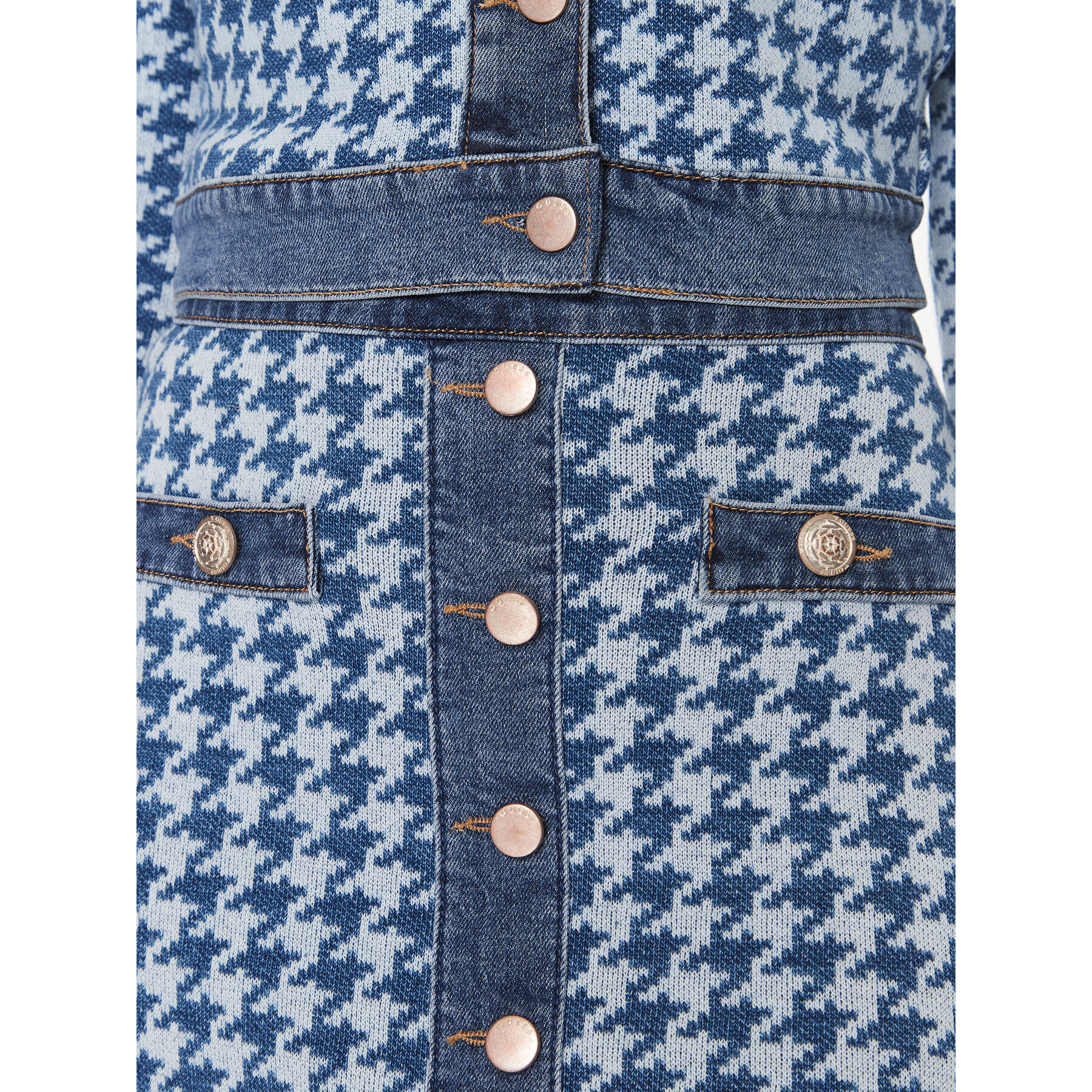 Guess Мини пола Tweed W4RD93 D59L1 Син Regular Fit - Pepit.bg