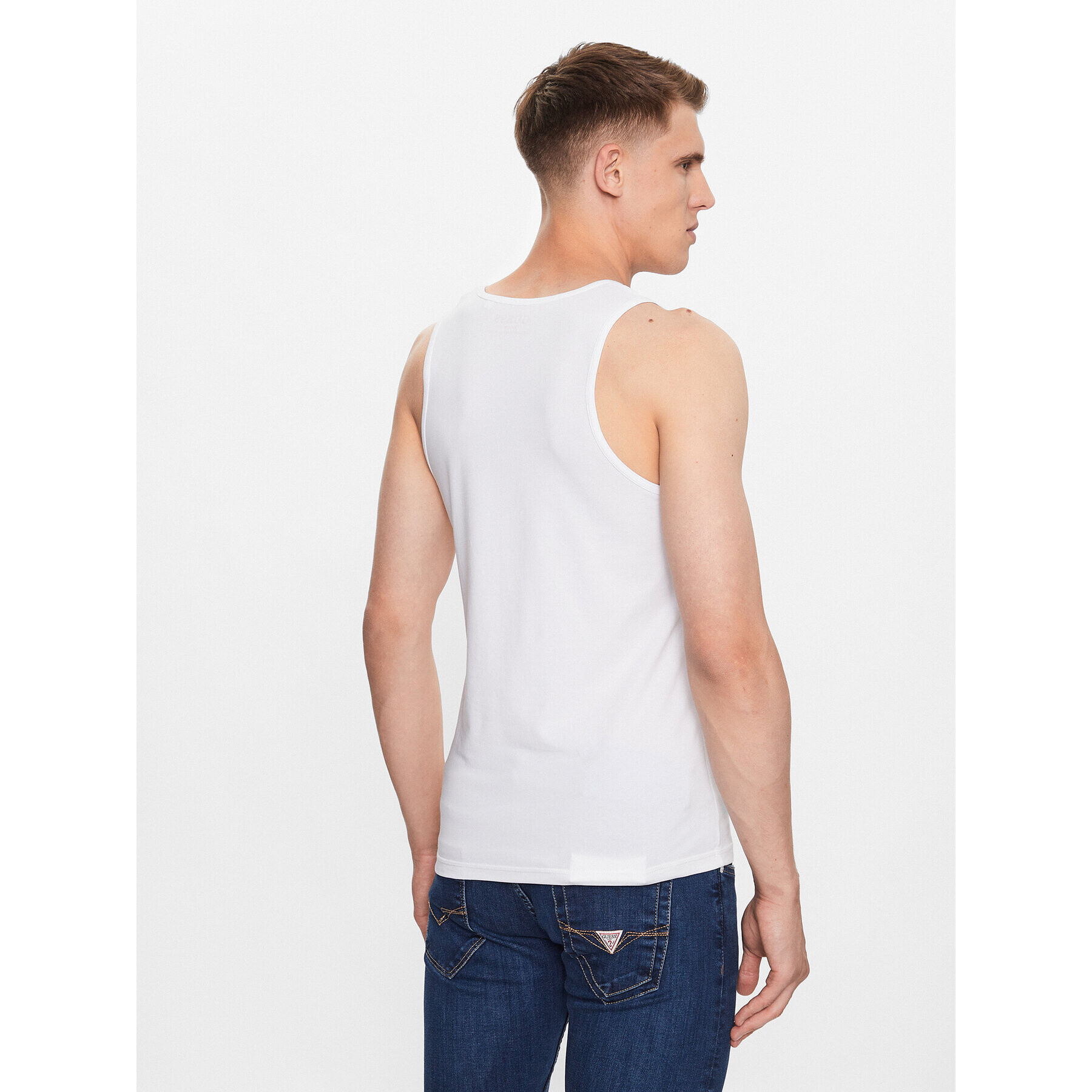 Guess Мъжки топ U97M02 K6YW1 Бял Regular Fit - Pepit.bg