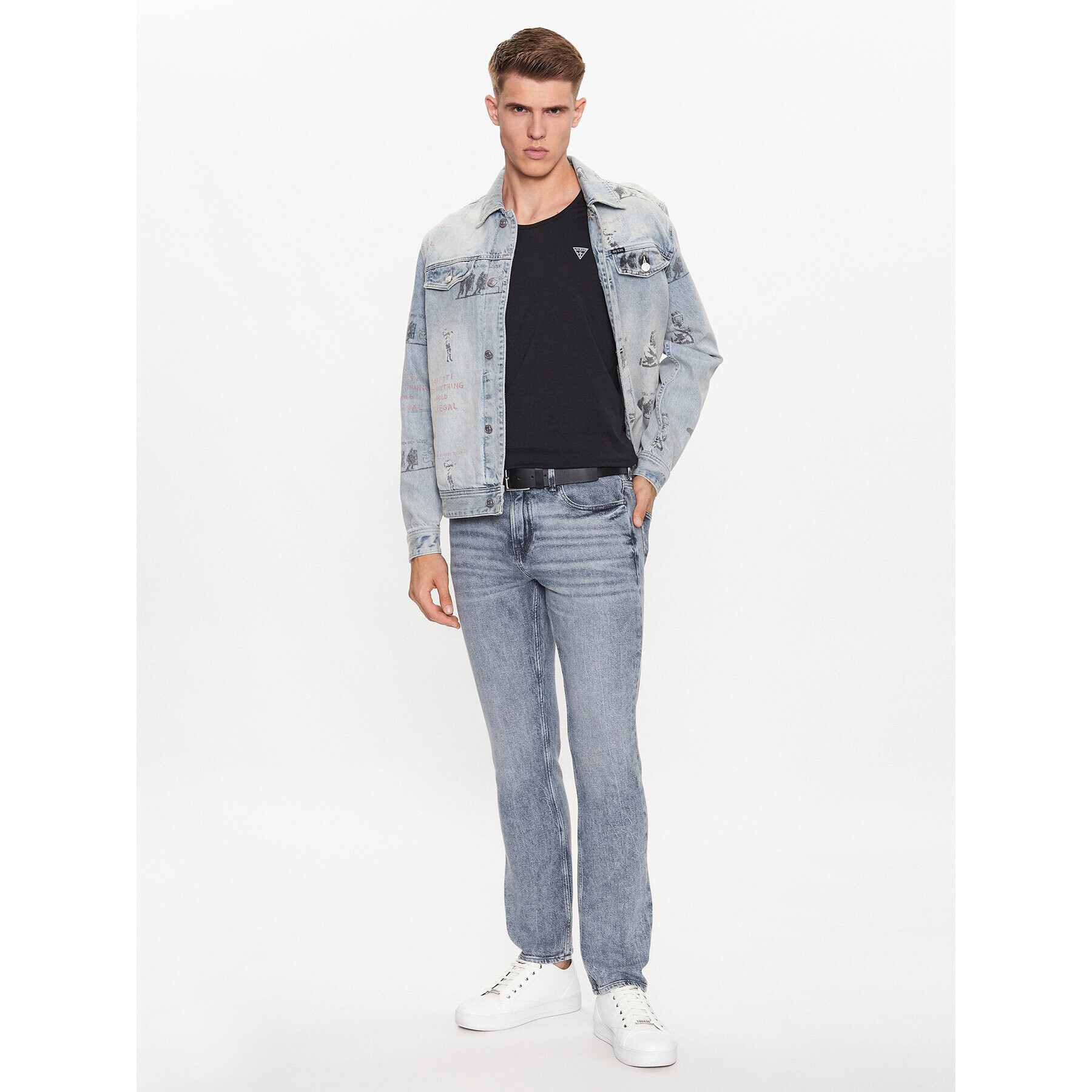 Guess Мъжки топ U97M02 K6YW1 Черен Regular Fit - Pepit.bg