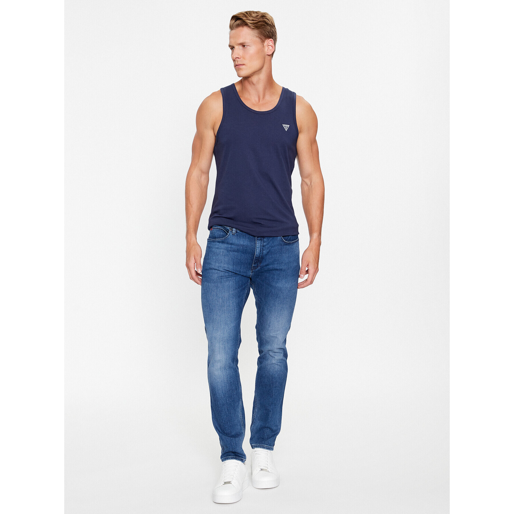 Guess Мъжки топ U97M02 K6YW1 Тъмносин Regular Fit - Pepit.bg