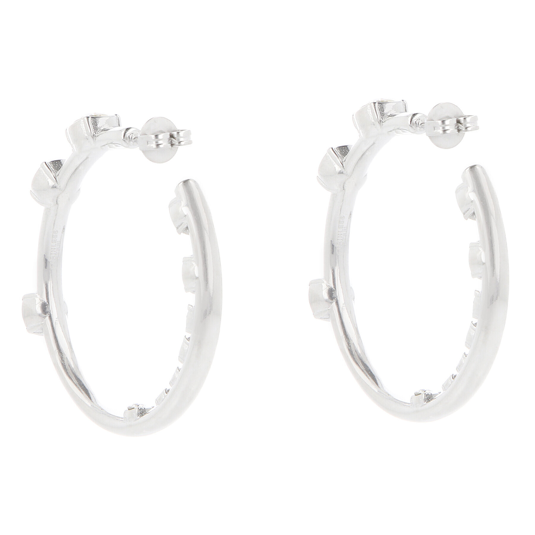 Guess Обици JUBE01 405JW Сребрист - Pepit.bg
