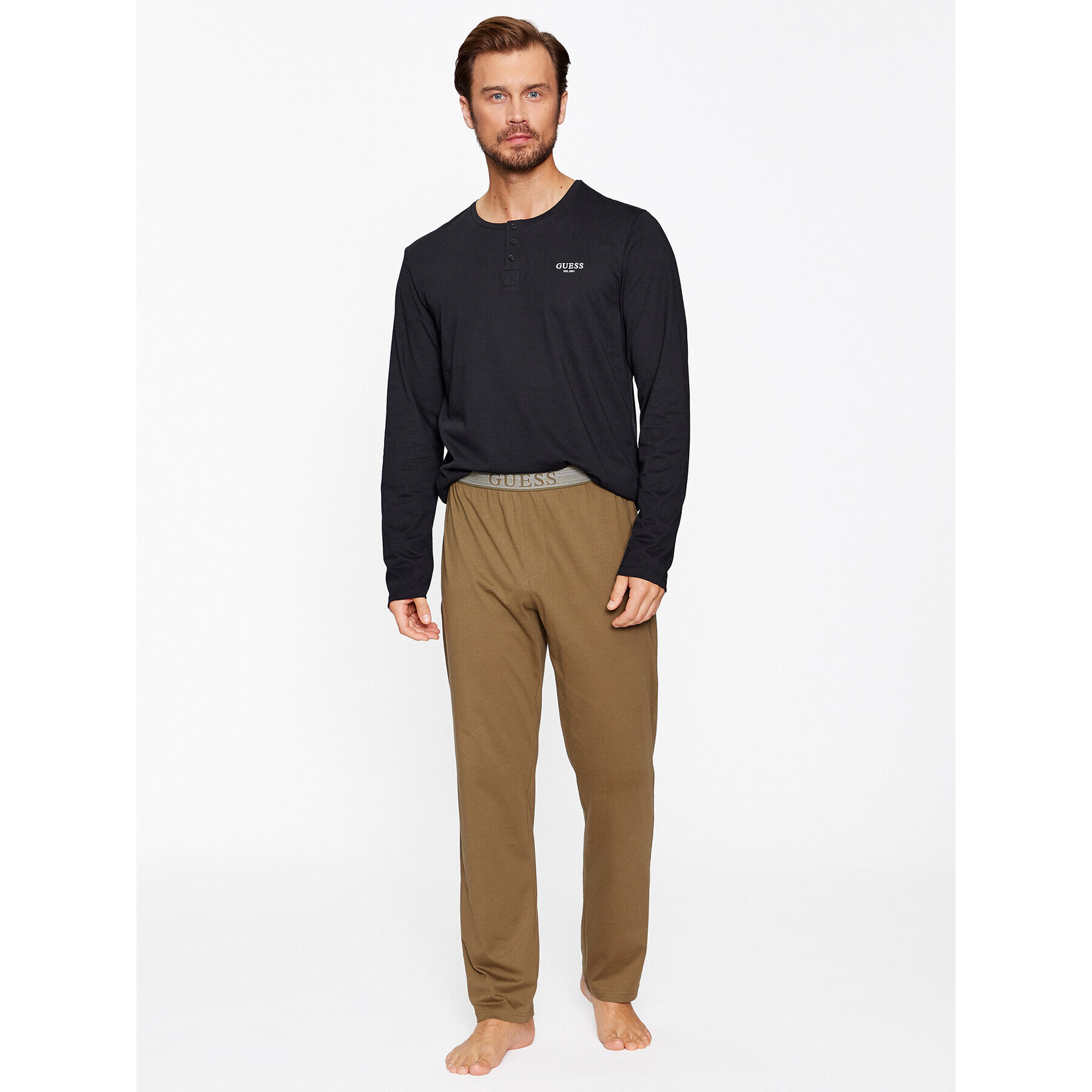 Guess Пижама U3BX00 KBZG0 Черен Regular Fit - Pepit.bg