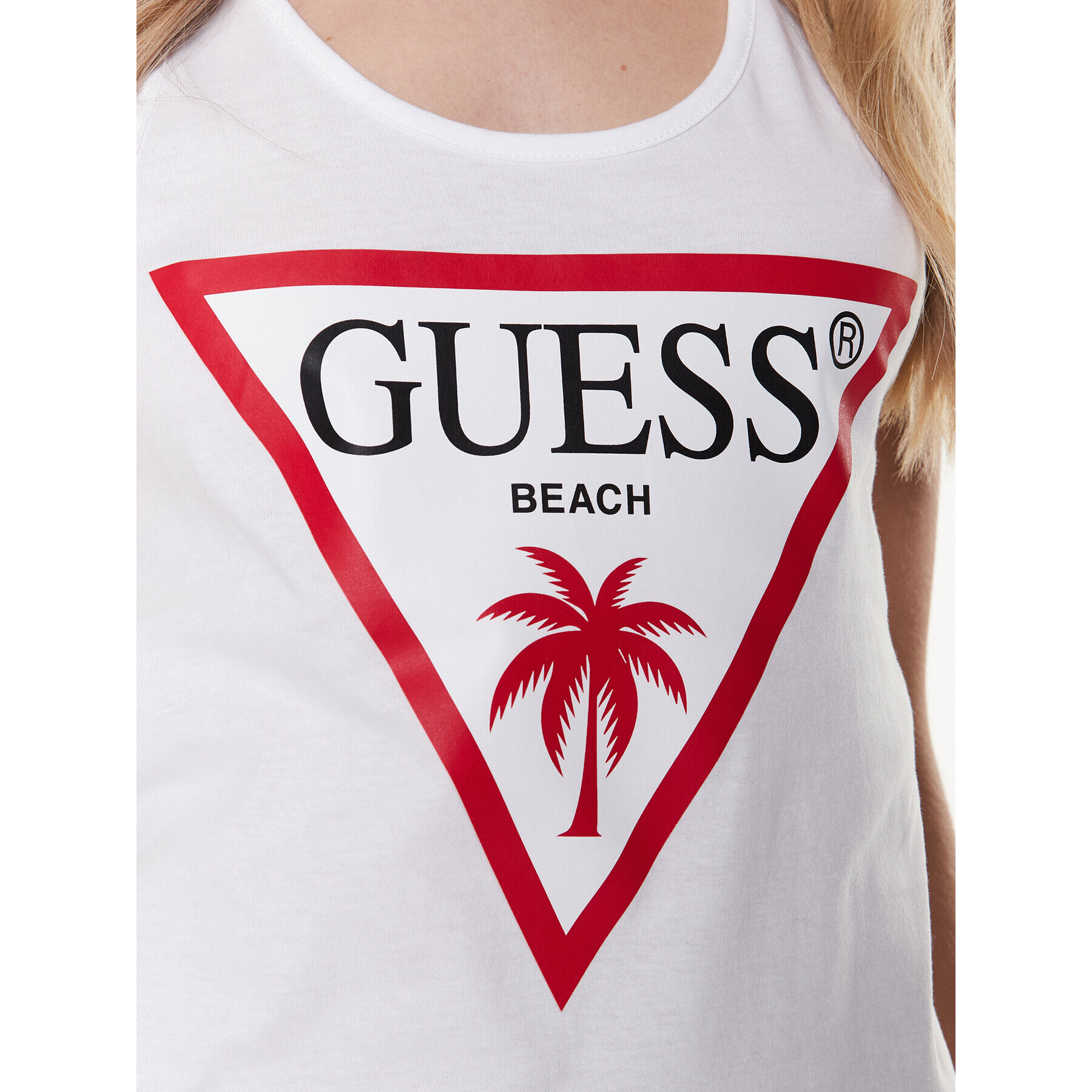 Guess Плажна рокля Logo E3GP03 JA914 Бял Regular Fit - Pepit.bg