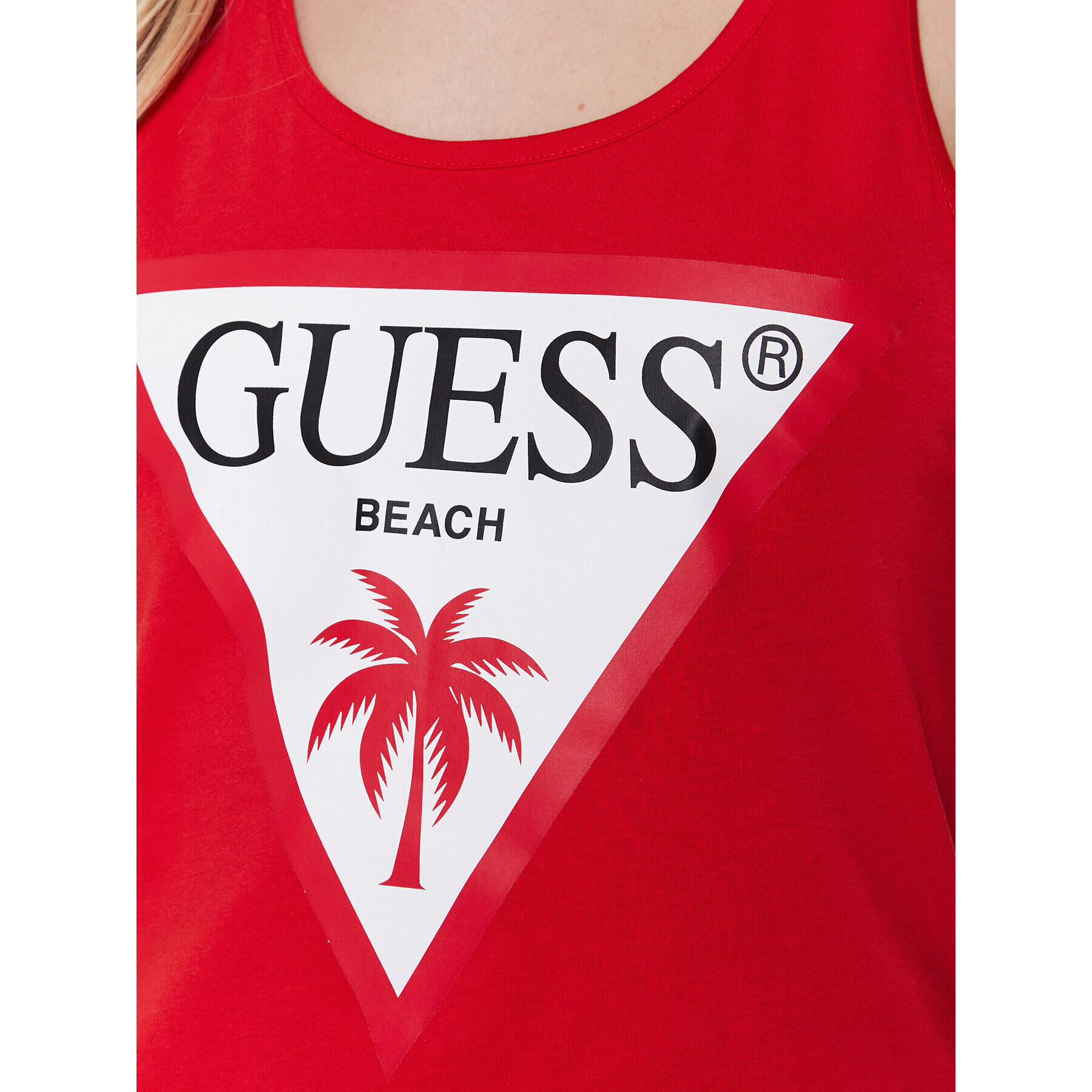Guess Плажна рокля Logo E3GP03 JA914 Бордо Regular Fit - Pepit.bg
