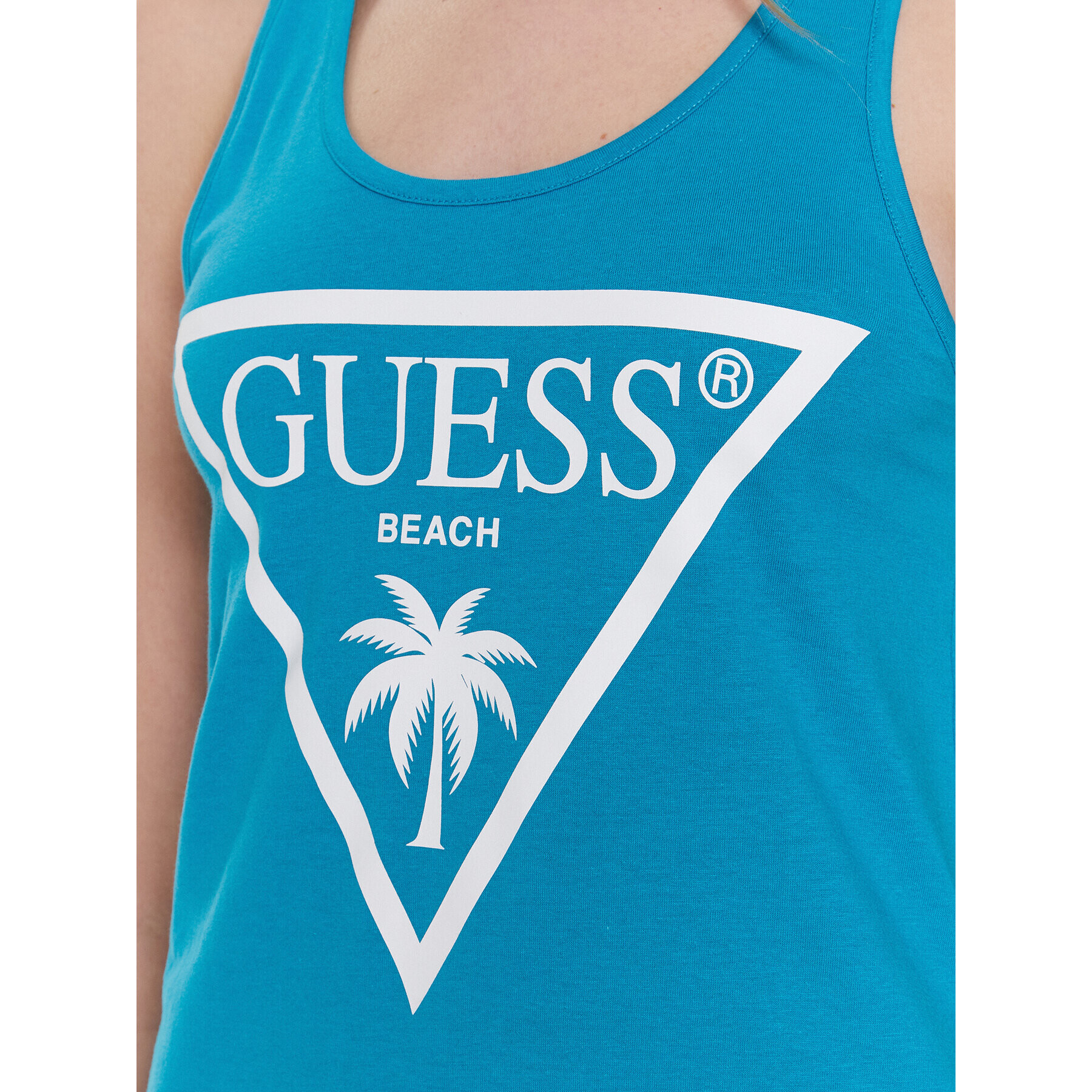 Guess Плажна рокля Logo E3GP03 JA914 Син Regular Fit - Pepit.bg