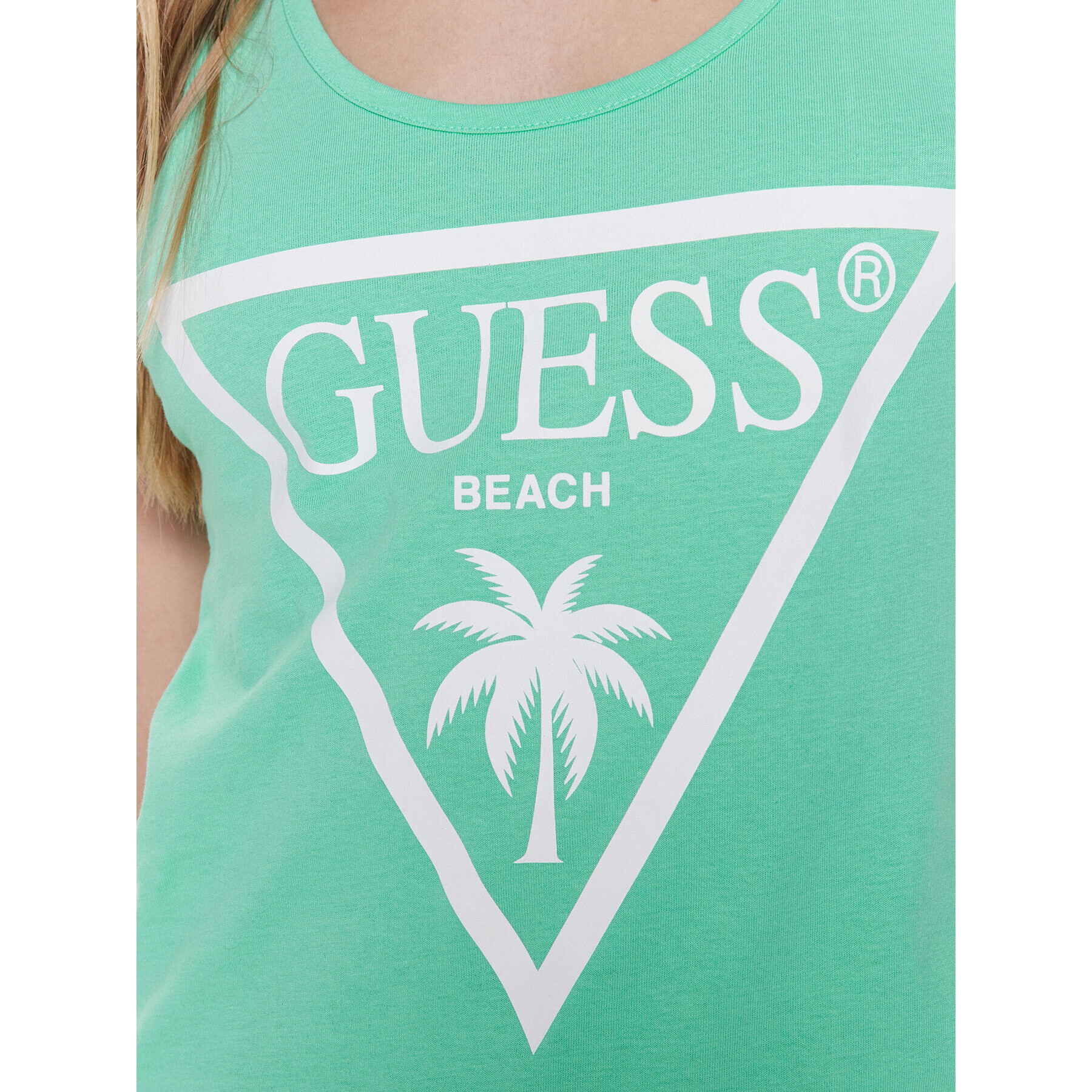 Guess Плажна рокля Logo E3GP03 JA914 Зелен Regular Fit - Pepit.bg