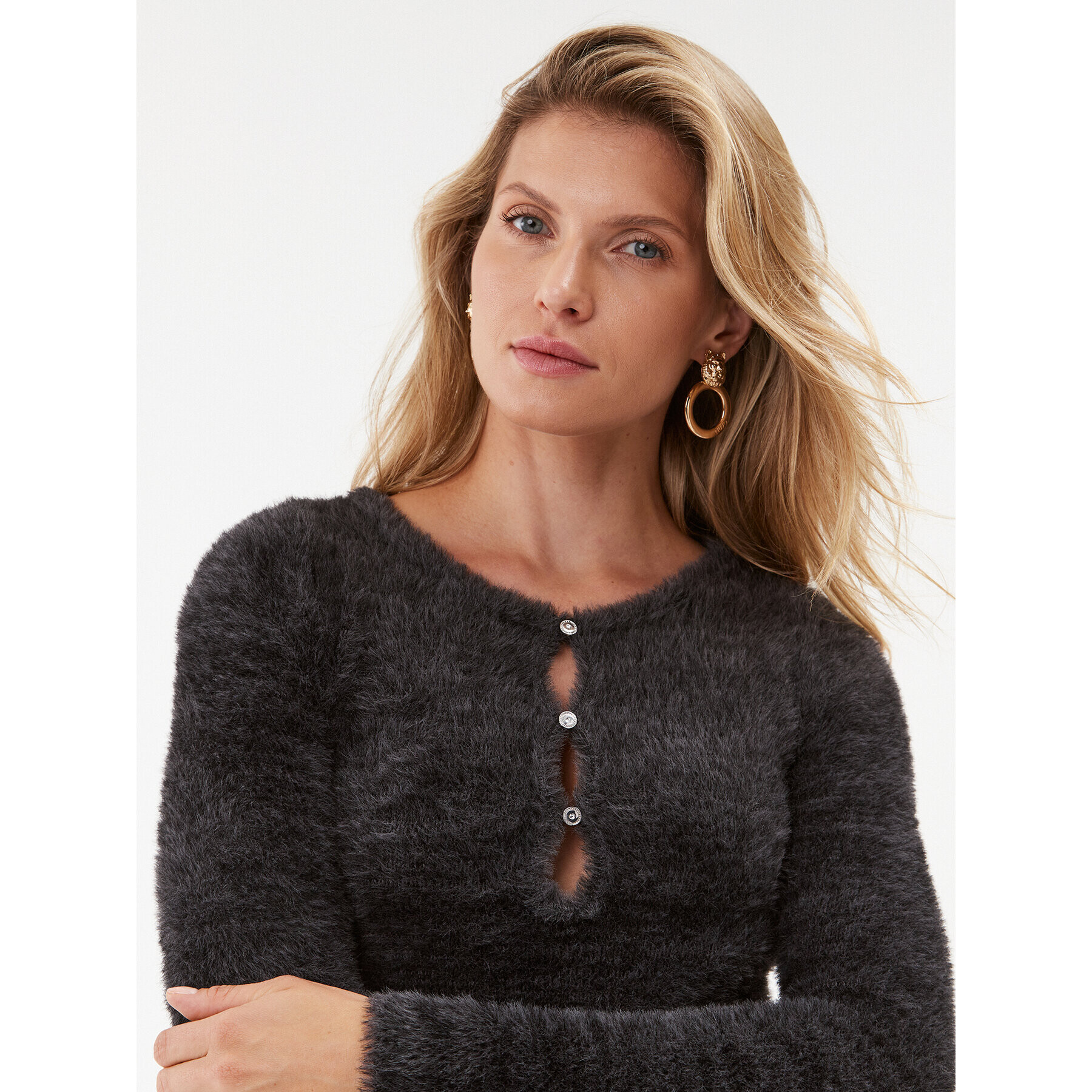 Guess Плетена рокля Adele W3BK42 Z3A70 Сив Regular Fit - Pepit.bg
