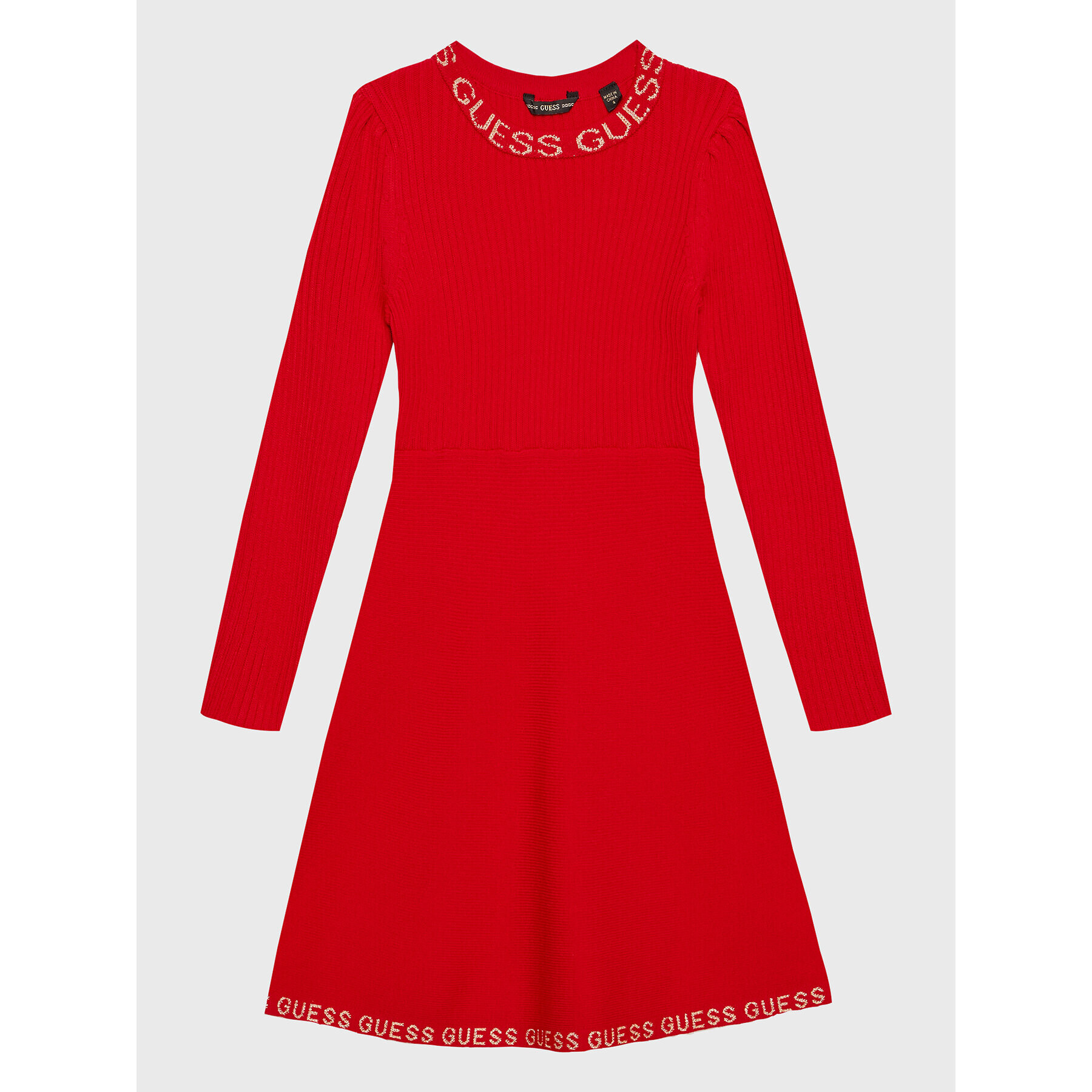 Guess Плетена рокля K2BK01 Z3210 Червен Regular Fit - Pepit.bg