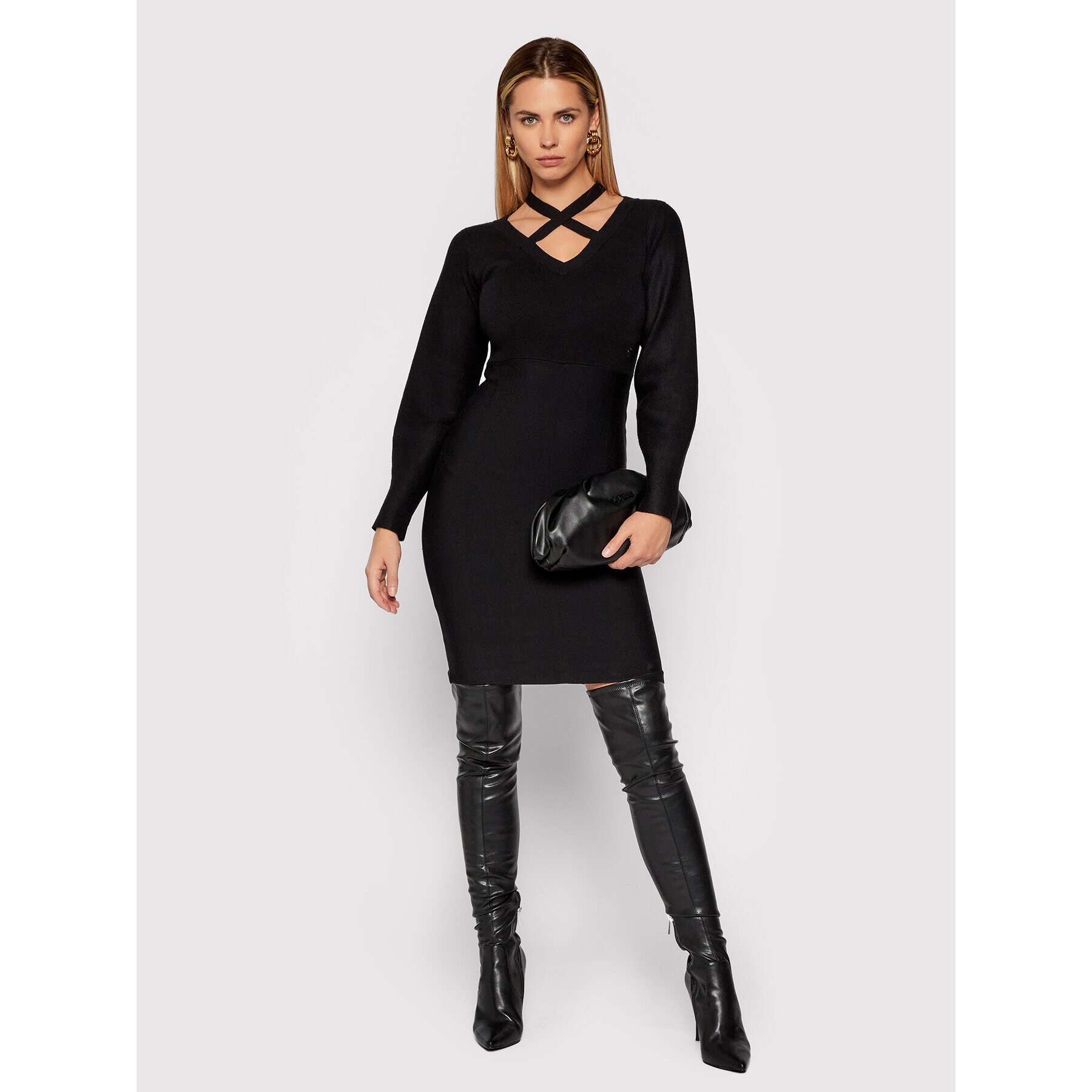 Guess Плетена рокля Janet W1BK32 Z26I0 Черен Slim Fit - Pepit.bg