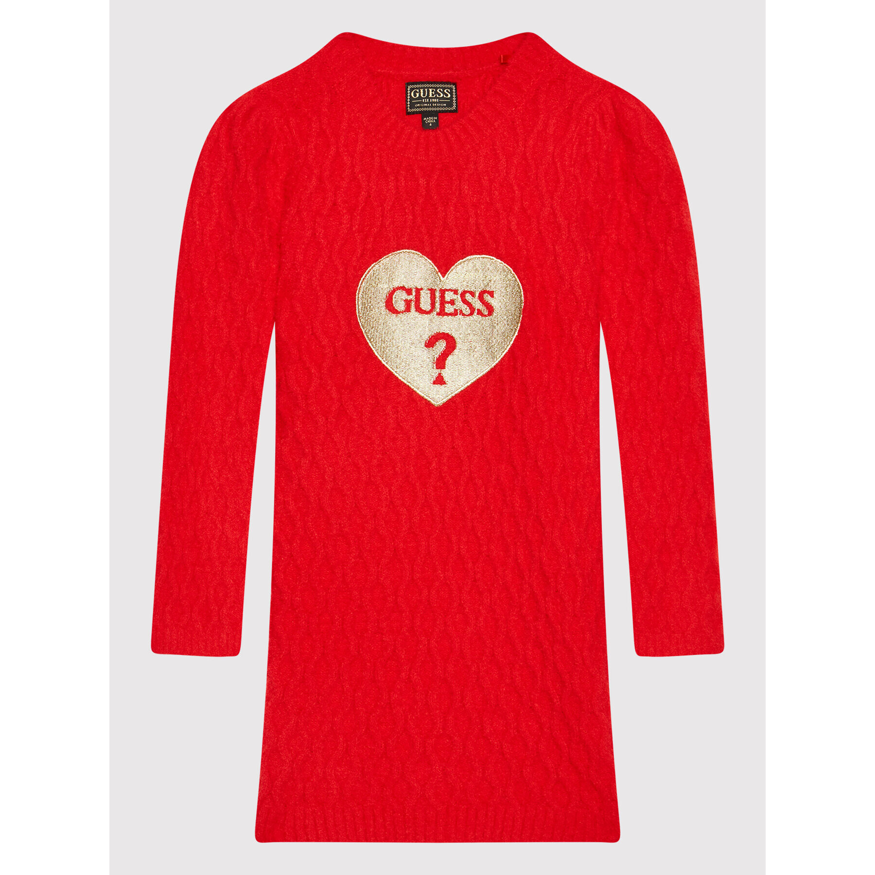 Guess Плетена рокля K1BK02 Z2WS0 Червен Regular Fit - Pepit.bg