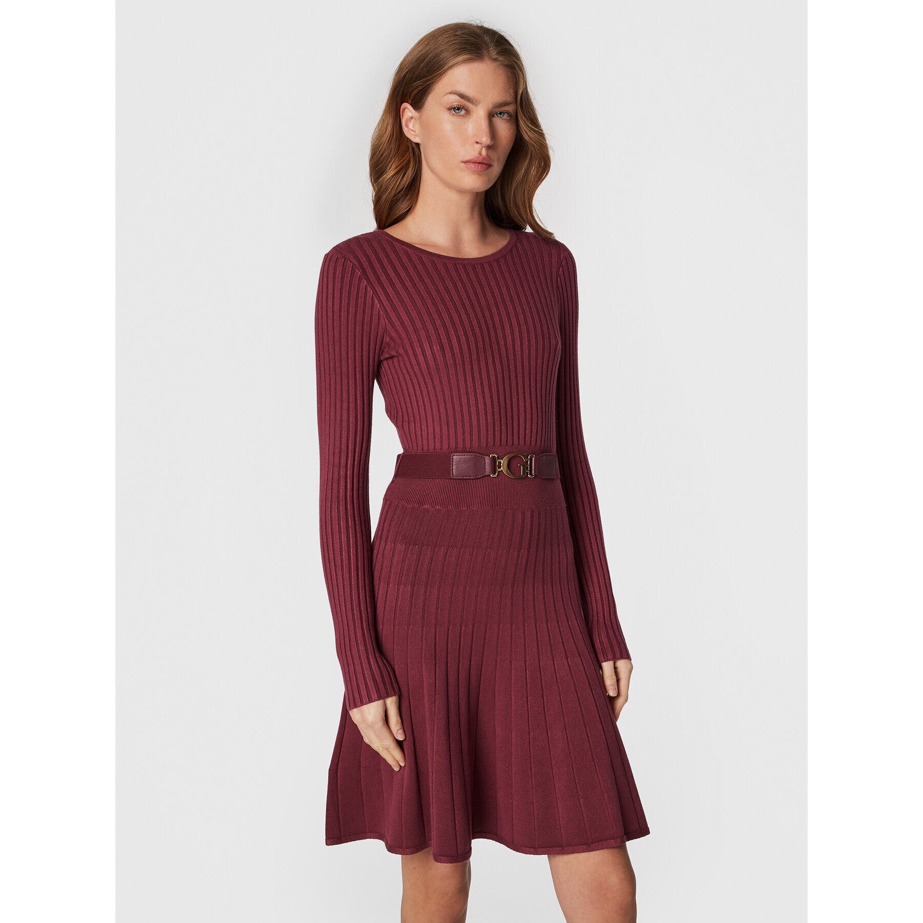 Guess Плетена рокля W2BK29 Z2YJ2 Бордо Regular Fit - Pepit.bg