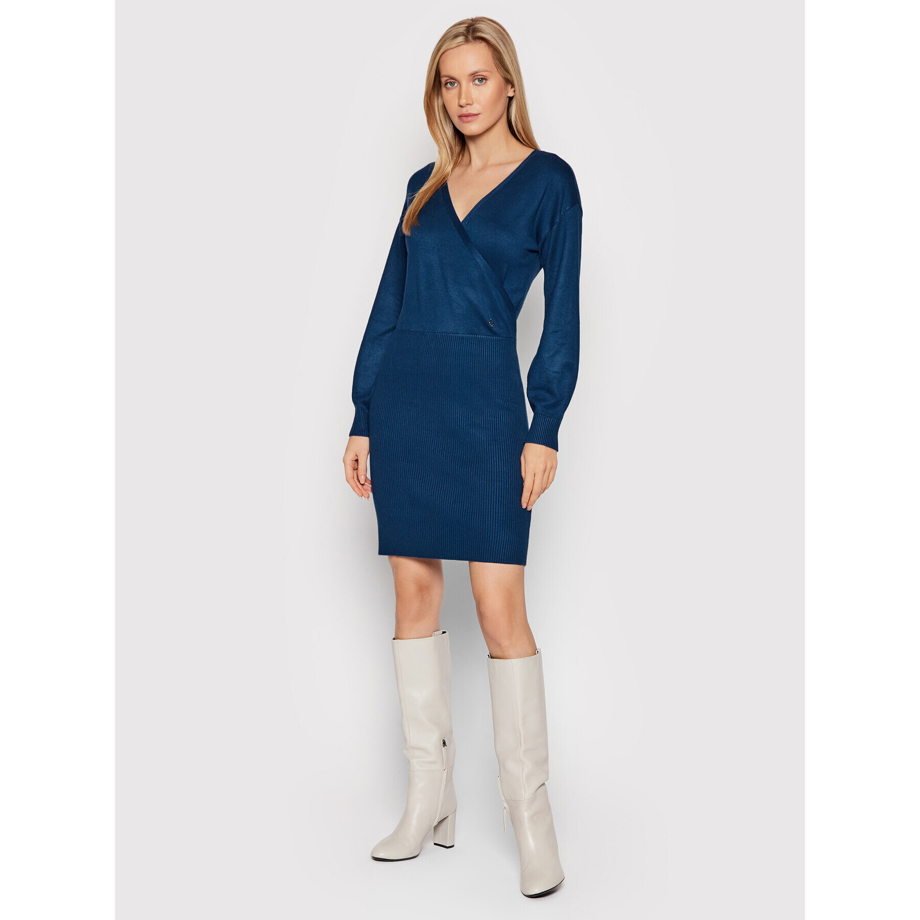 Guess Плетена рокля W2RK26 Z2V62 Син Regular Fit - Pepit.bg