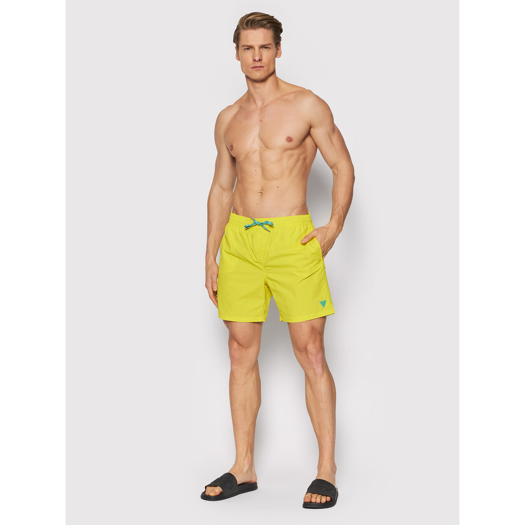 Guess Плувни шорти F2GT26 TEL27 Жълт Regular Fit - Pepit.bg