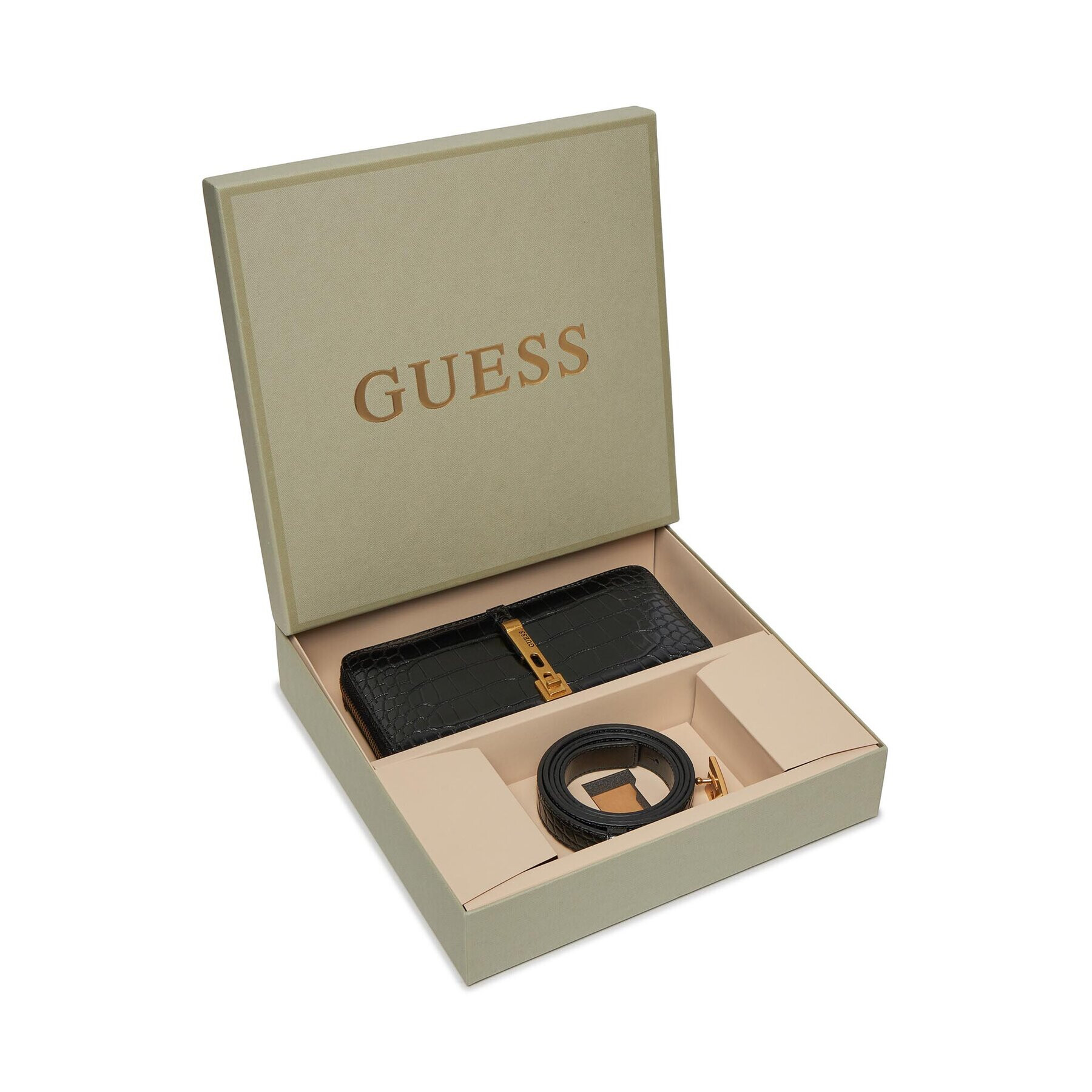 Guess Комплект портфейл и колан Gift Box GFBOXW P3304 Черен - Pepit.bg