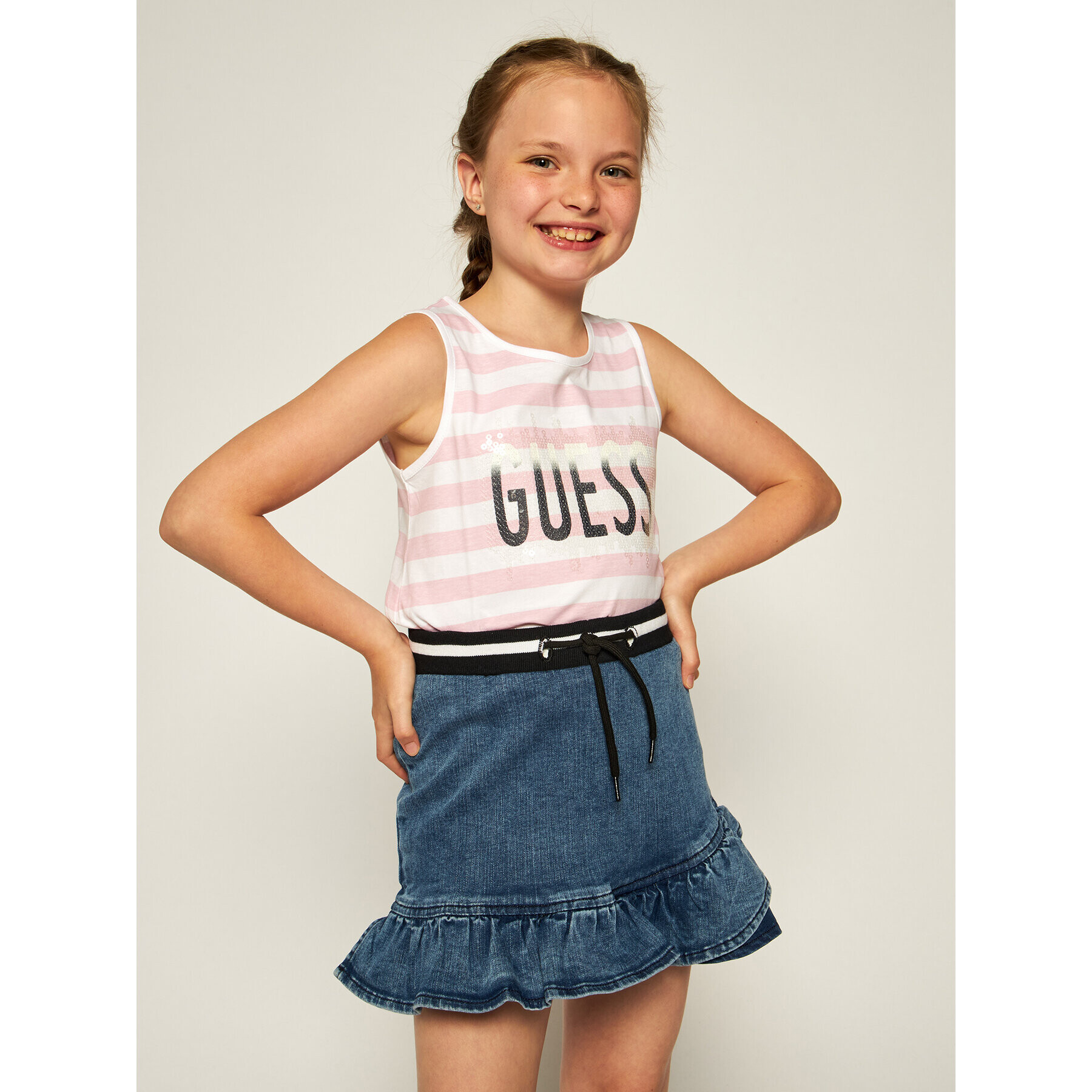 Guess Пола J01D11 D3XD0 Син Skinny Fit - Pepit.bg