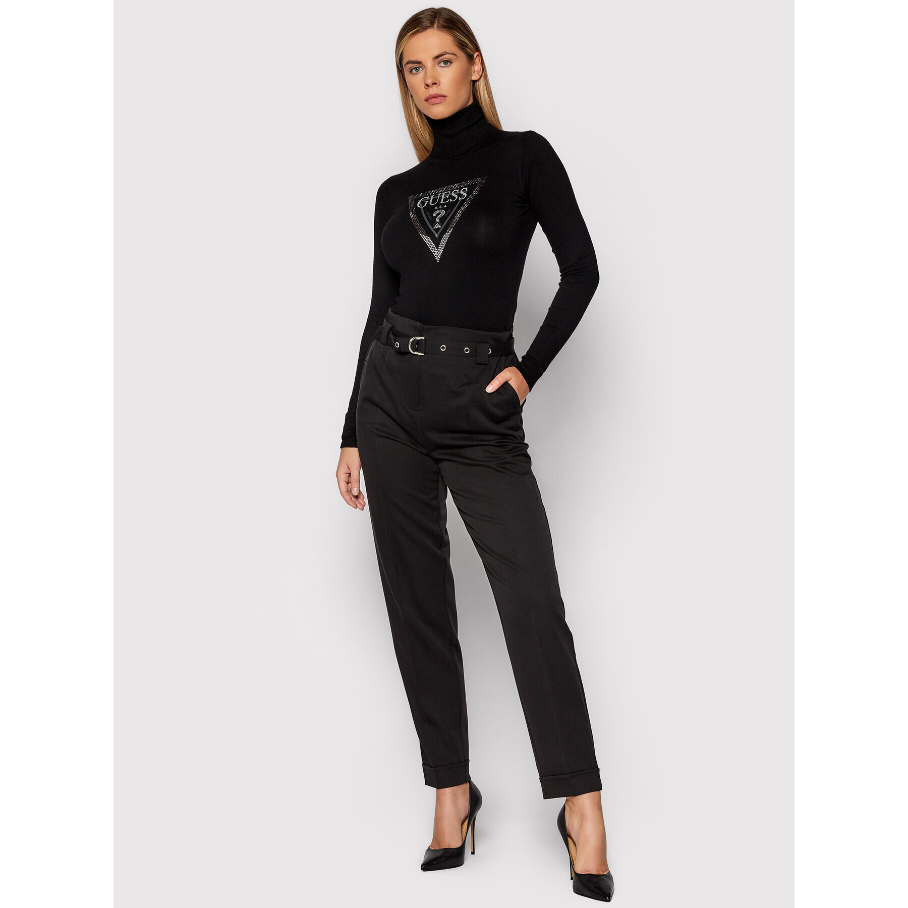 Guess Поло Adelle W1BR11 Z2NQ0 Черен Slim Fit - Pepit.bg