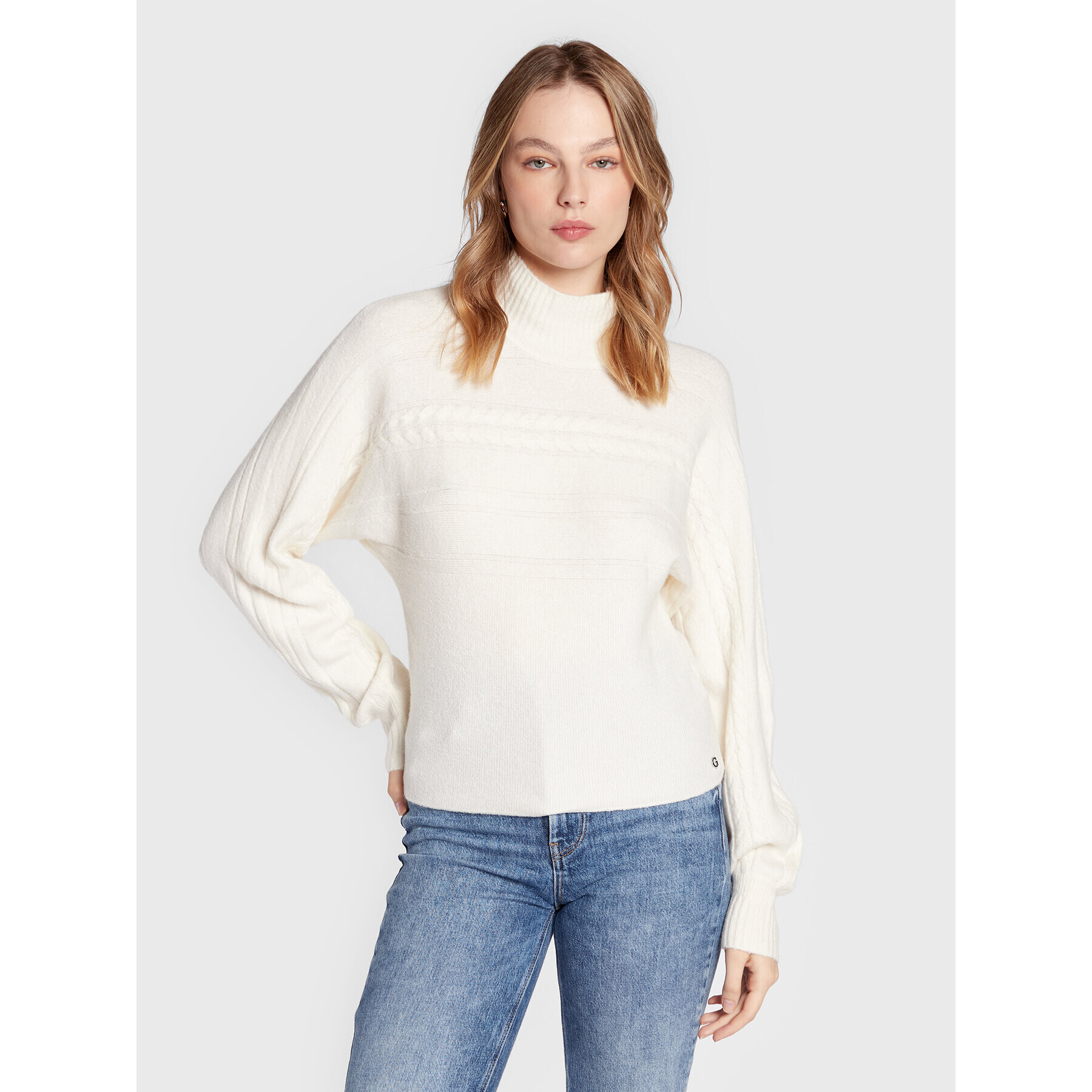 Guess Поло Anne W2BR37 Z2QA0 Бял Regular Fit - Pepit.bg