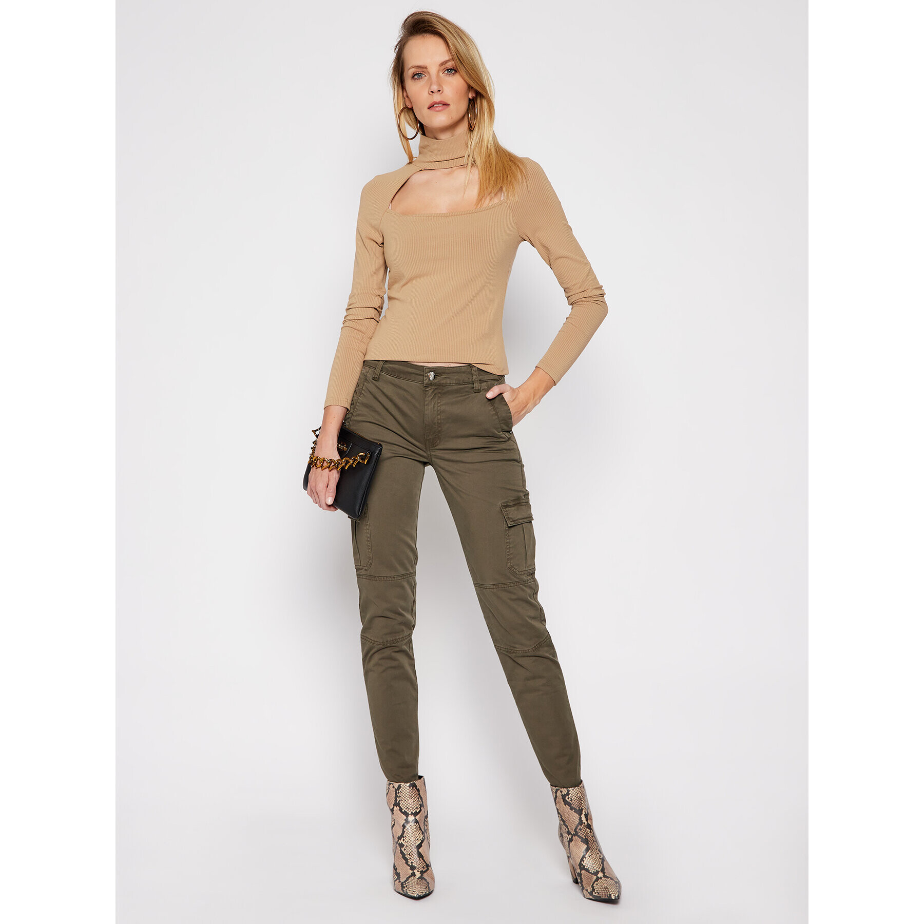Guess Поло Nihan W1RP19 KAER2 Бежов Slim Fit - Pepit.bg