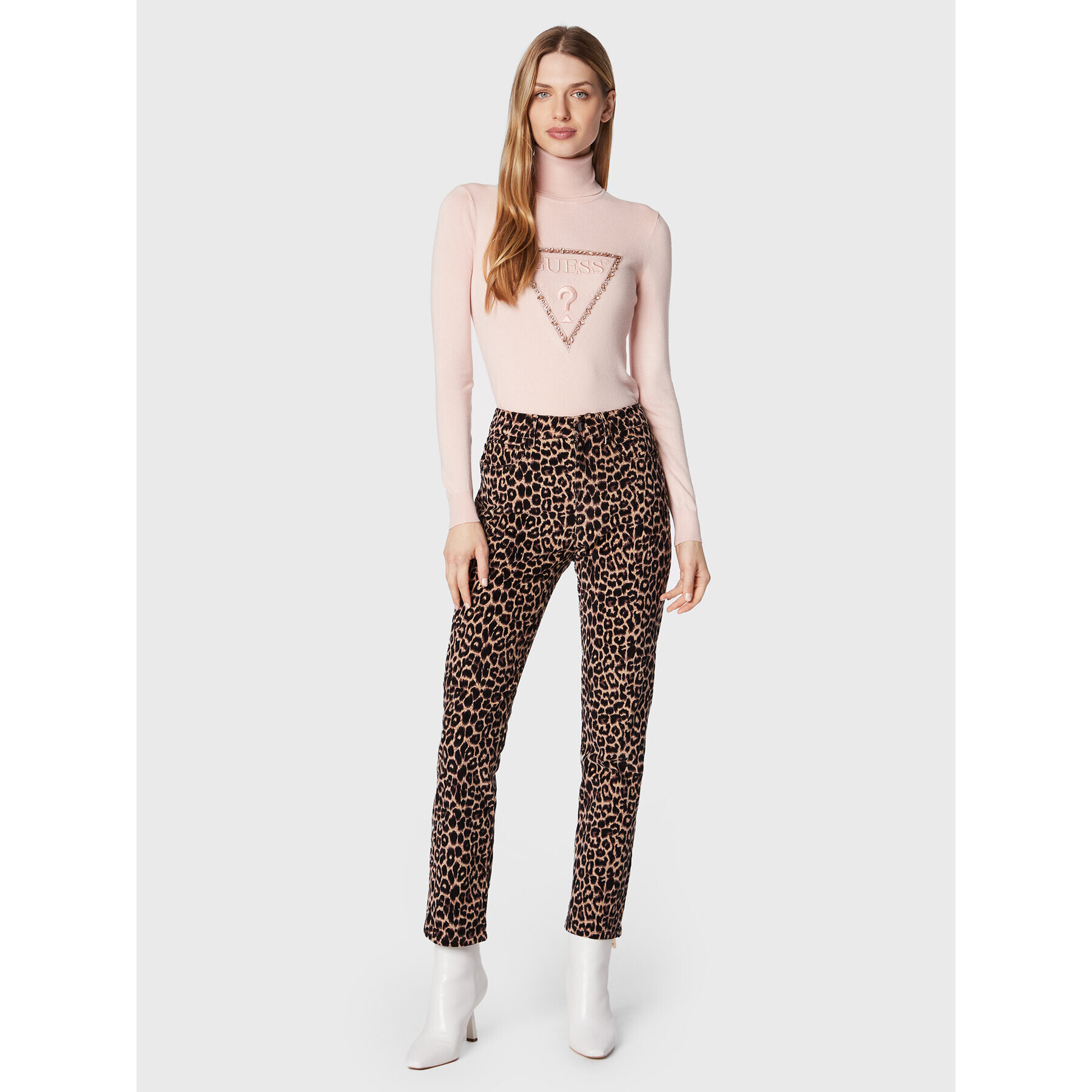 Guess Поло Noemi W2BR50 Z2NQ2 Розов Slim Fit - Pepit.bg