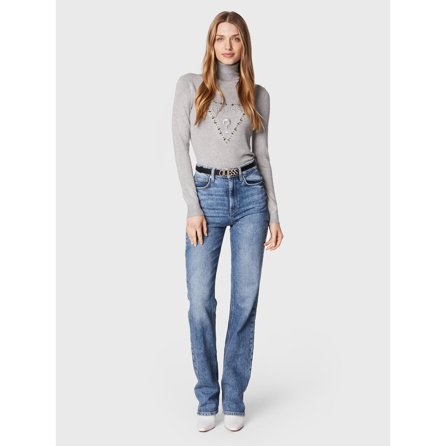 Guess Поло Noemi W2BR50 Z2NQ2 Сив Slim Fit - Pepit.bg