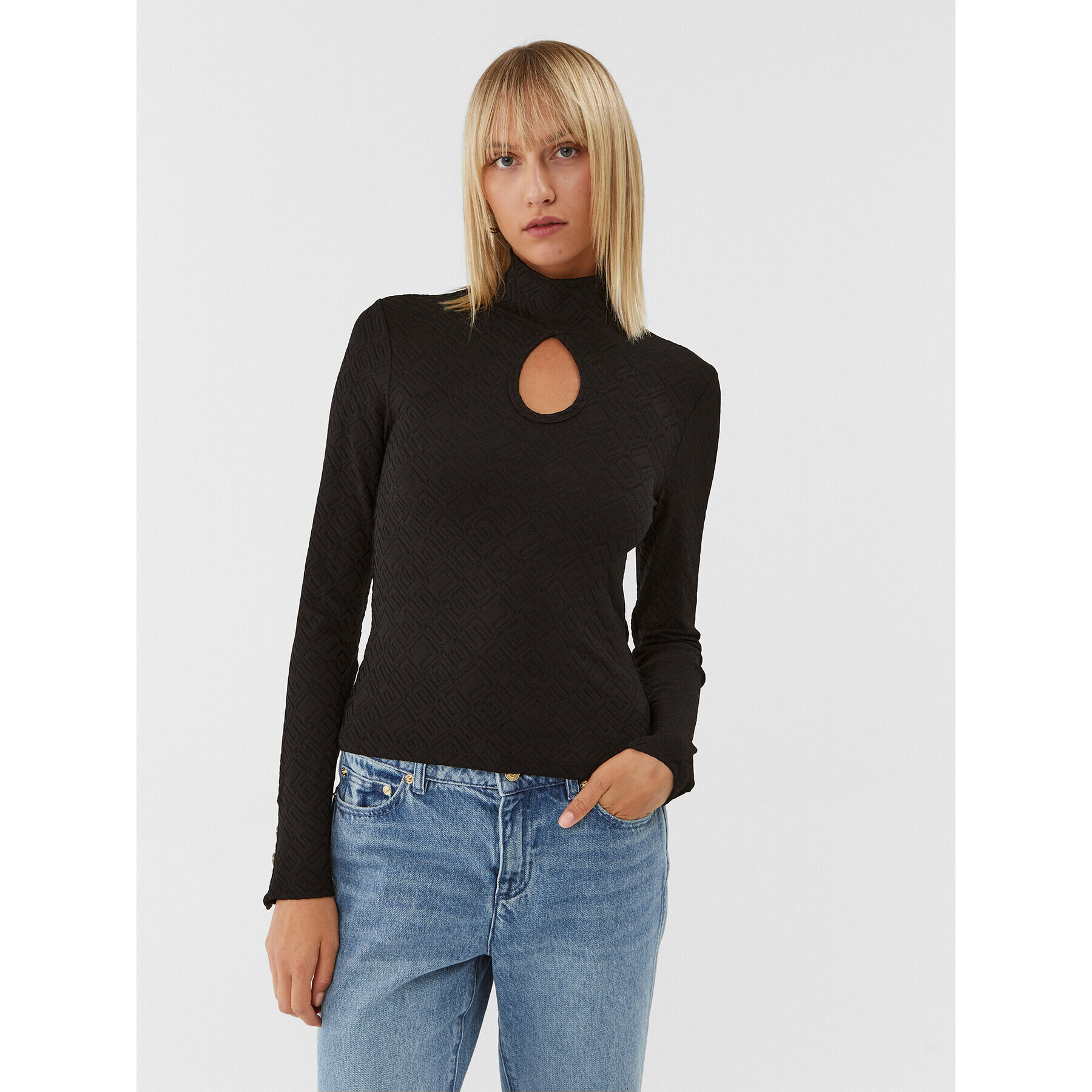 Guess Поло W3BP30 KBYN0 Черен Slim Fit - Pepit.bg