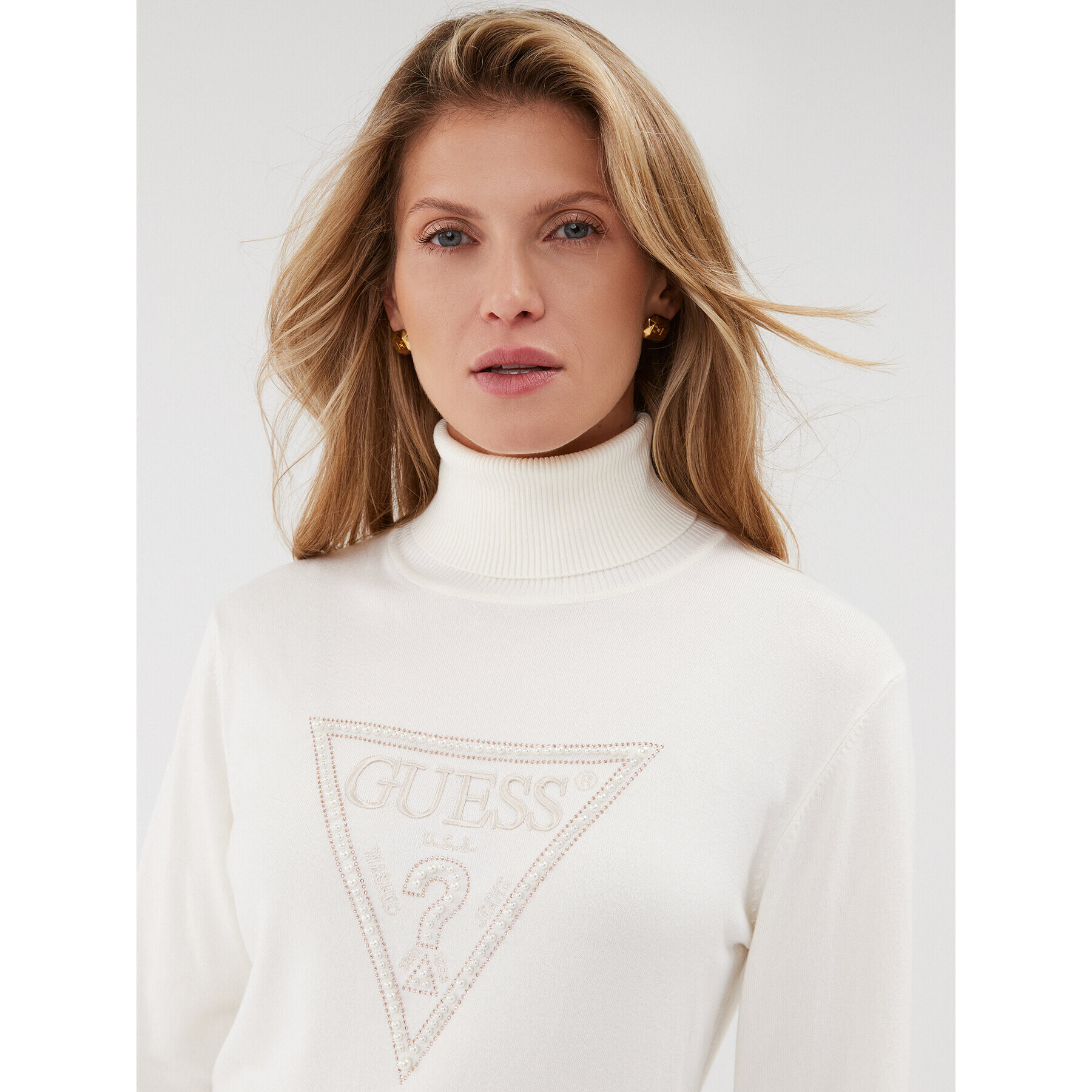 Guess Поло W3BR23 Z2NQ2 Екрю Regular Fit - Pepit.bg