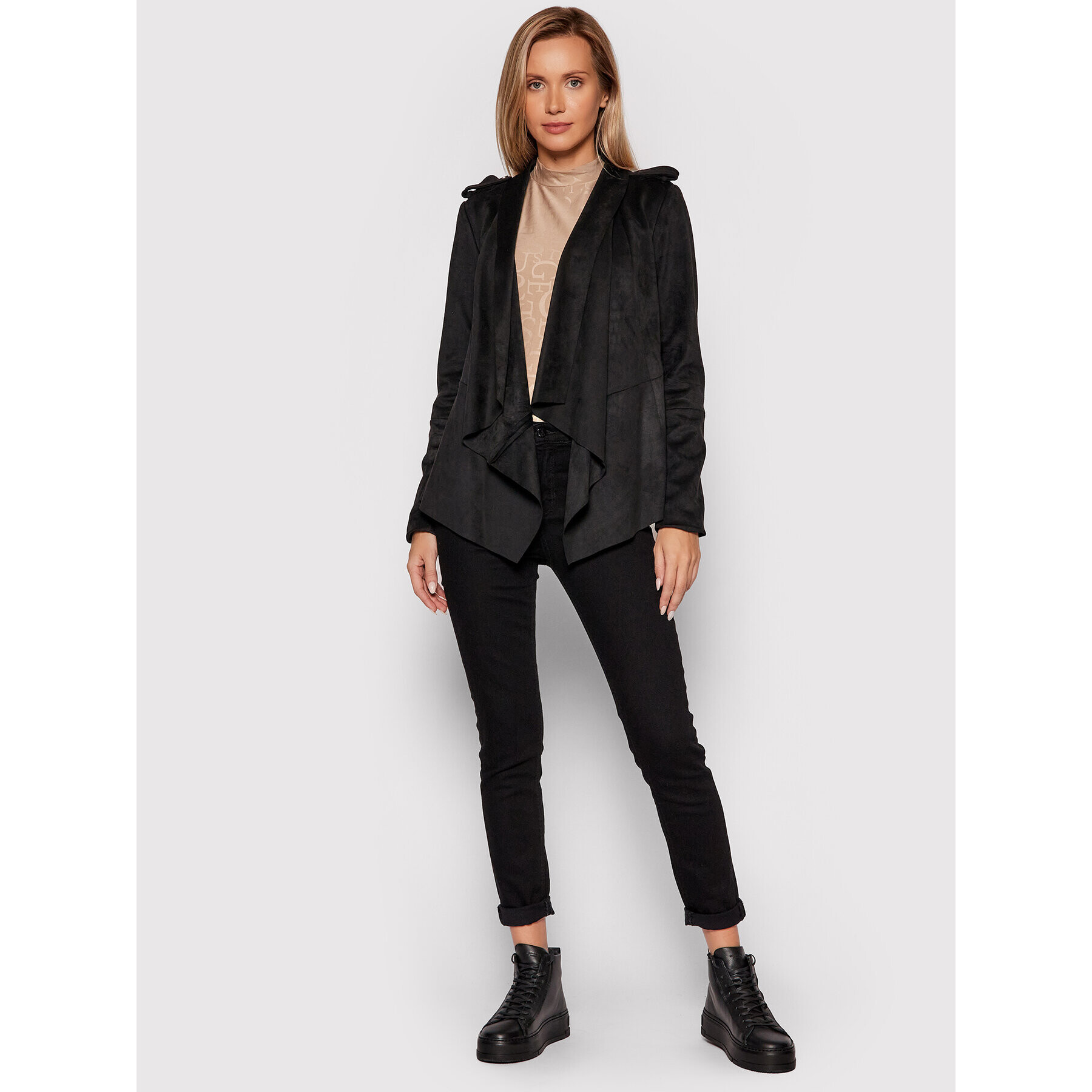 Guess Преходно яке Sofia W1YL0A WE0L0 Черен Regular Fit - Pepit.bg