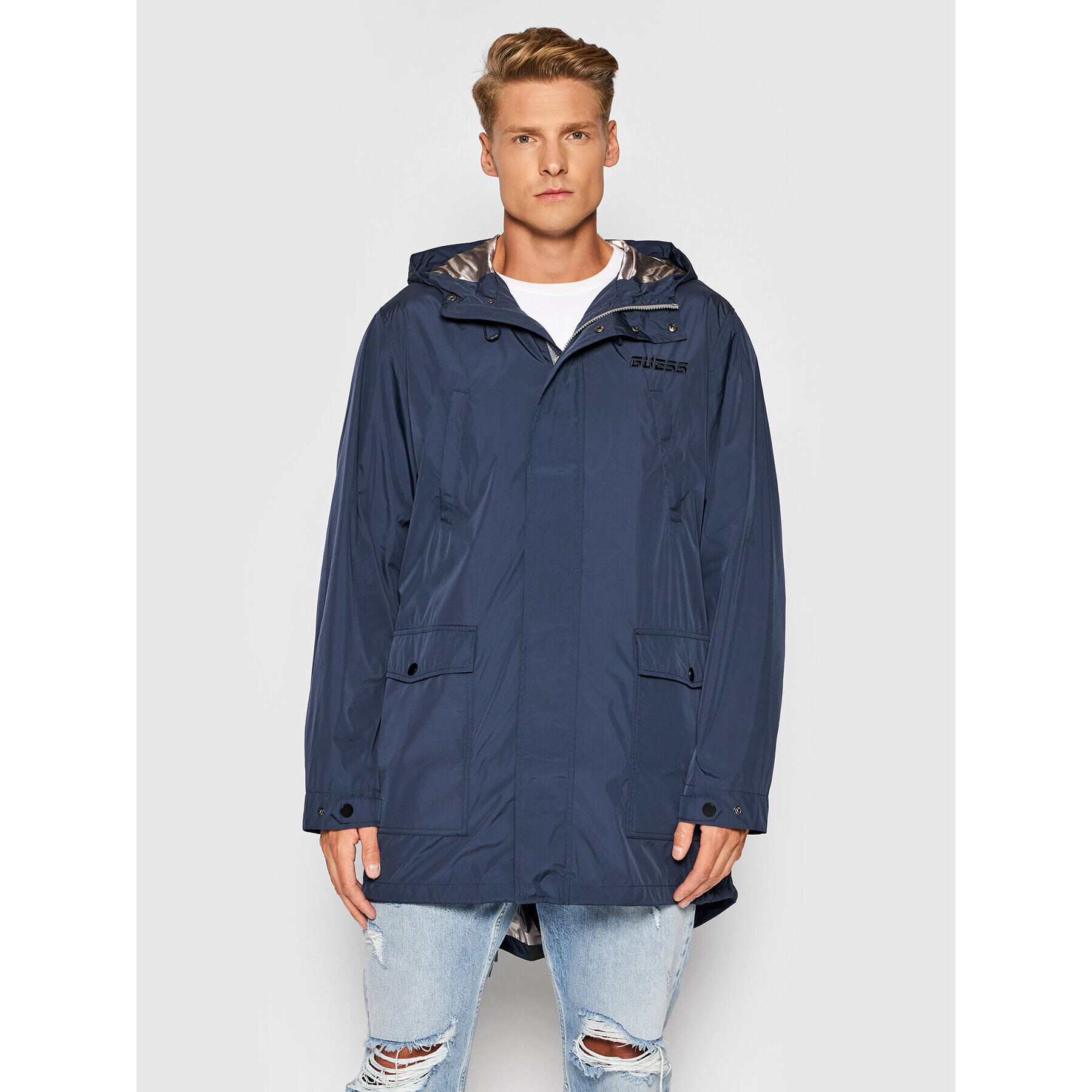 Guess Преходно яке U1YA33 WO065 Тъмносин Regular Fit - Pepit.bg