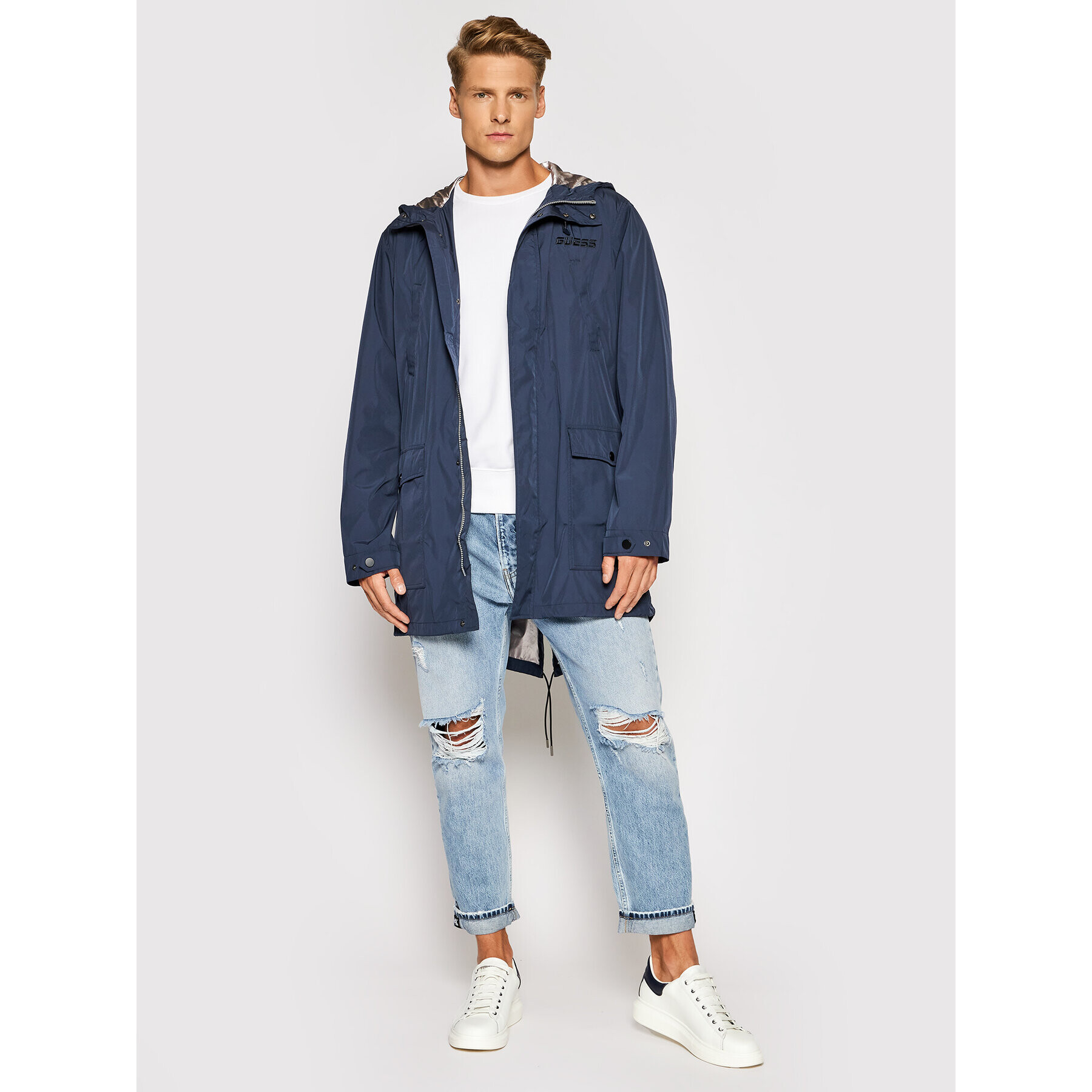 Guess Преходно яке U1YA33 WO065 Тъмносин Regular Fit - Pepit.bg
