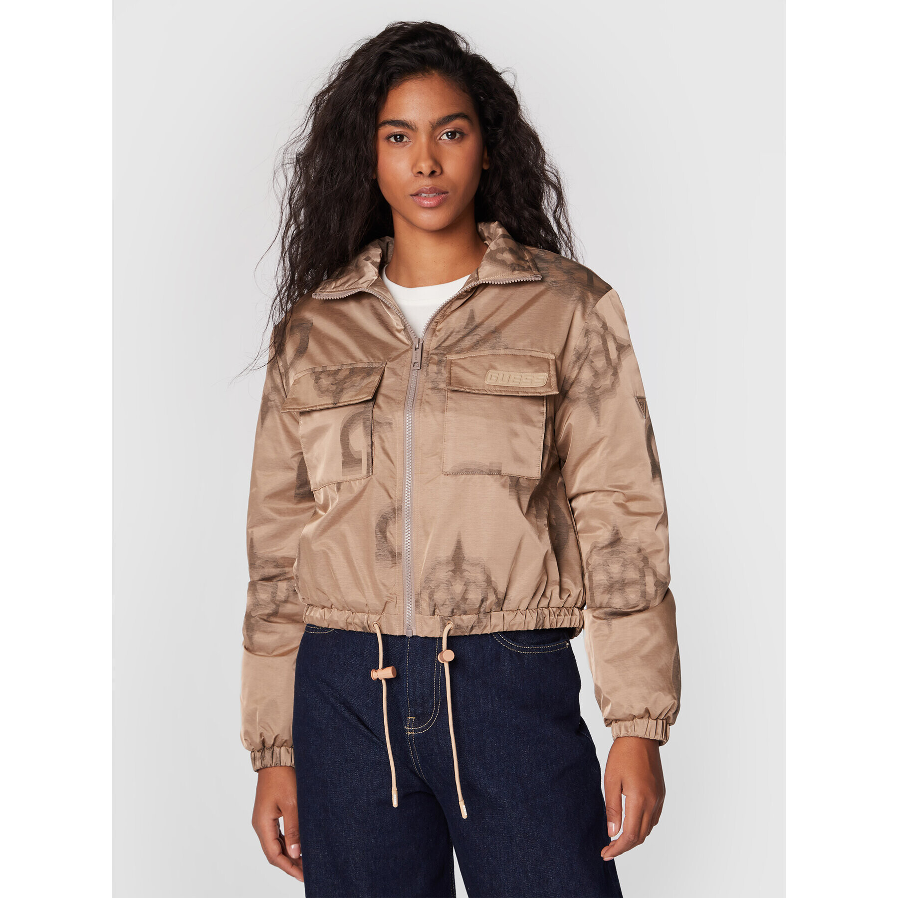 Guess Преходно яке V2BL07 WEYU0 Бежов Regular Fit - Pepit.bg