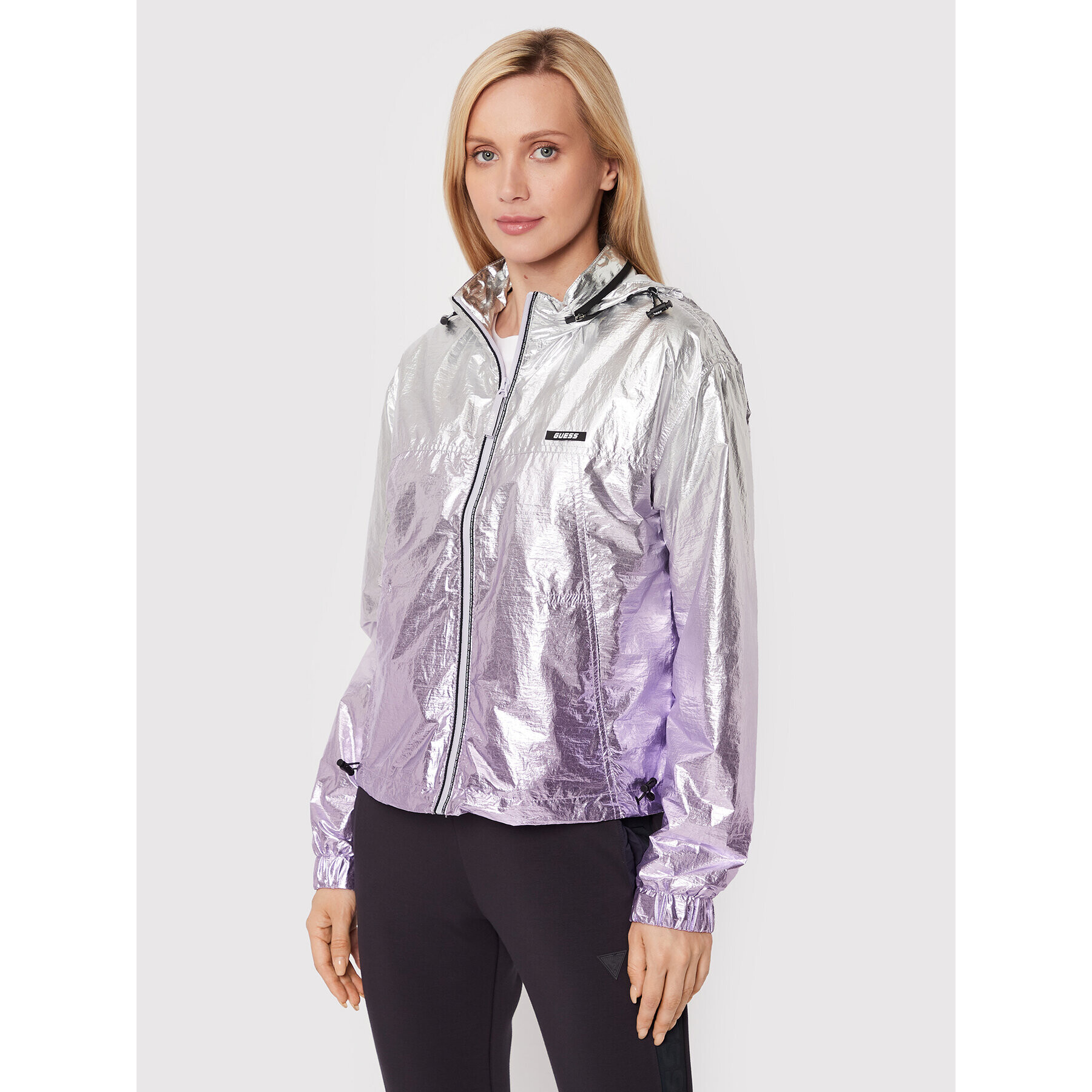 Guess Преходно яке V2YL04 WEGK0 Сребрист Regular Fit - Pepit.bg