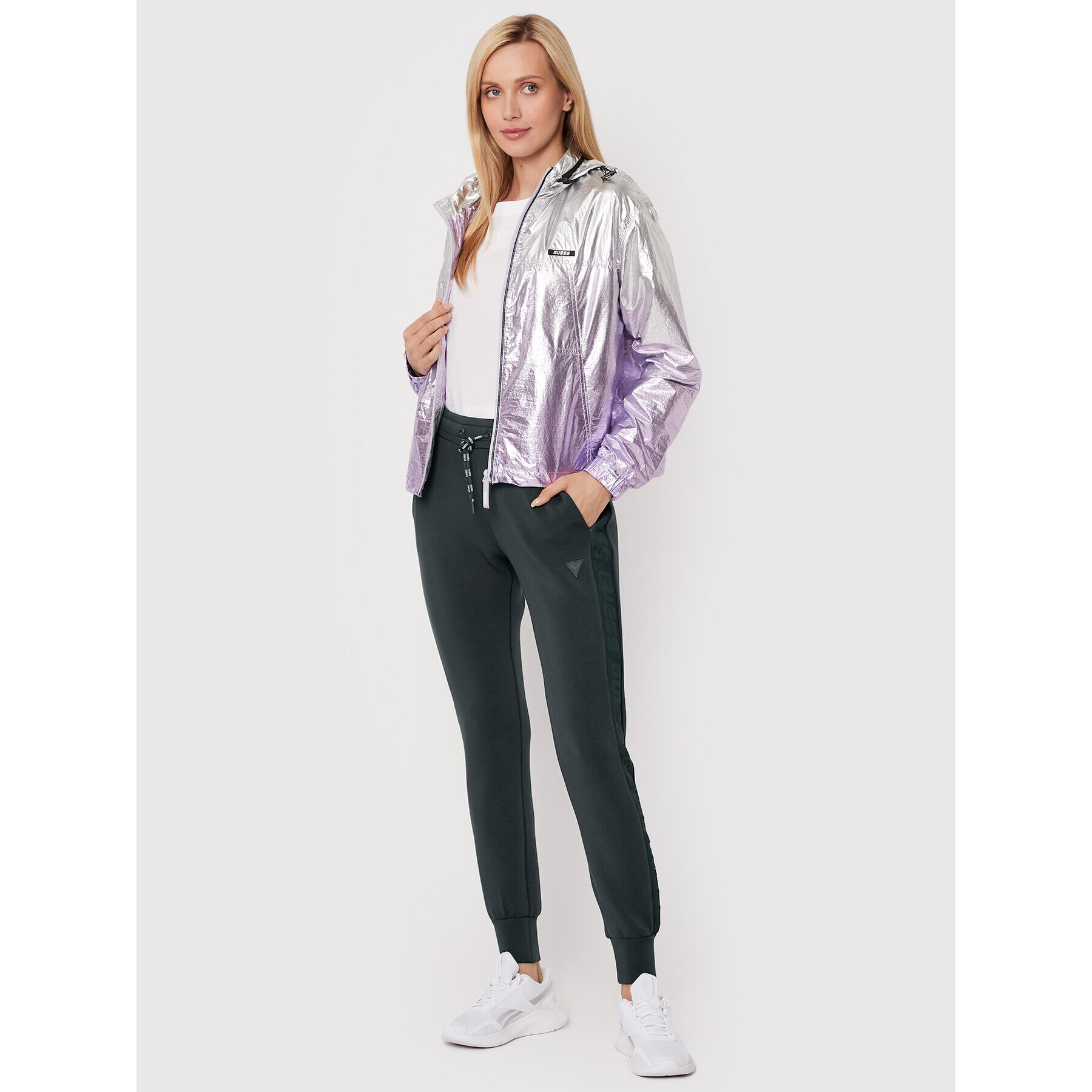Guess Преходно яке V2YL04 WEGK0 Сребрист Regular Fit - Pepit.bg