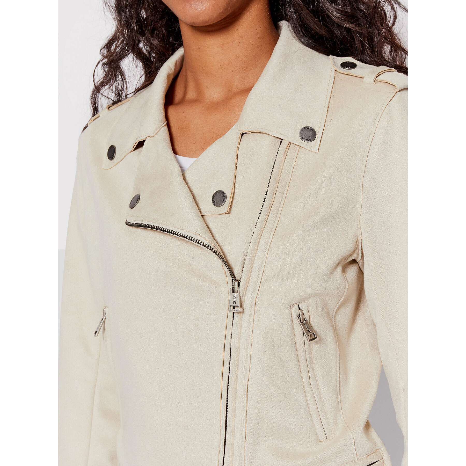 Guess Преходно яке W2RL20 WEGB2 Бежов Regular Fit - Pepit.bg