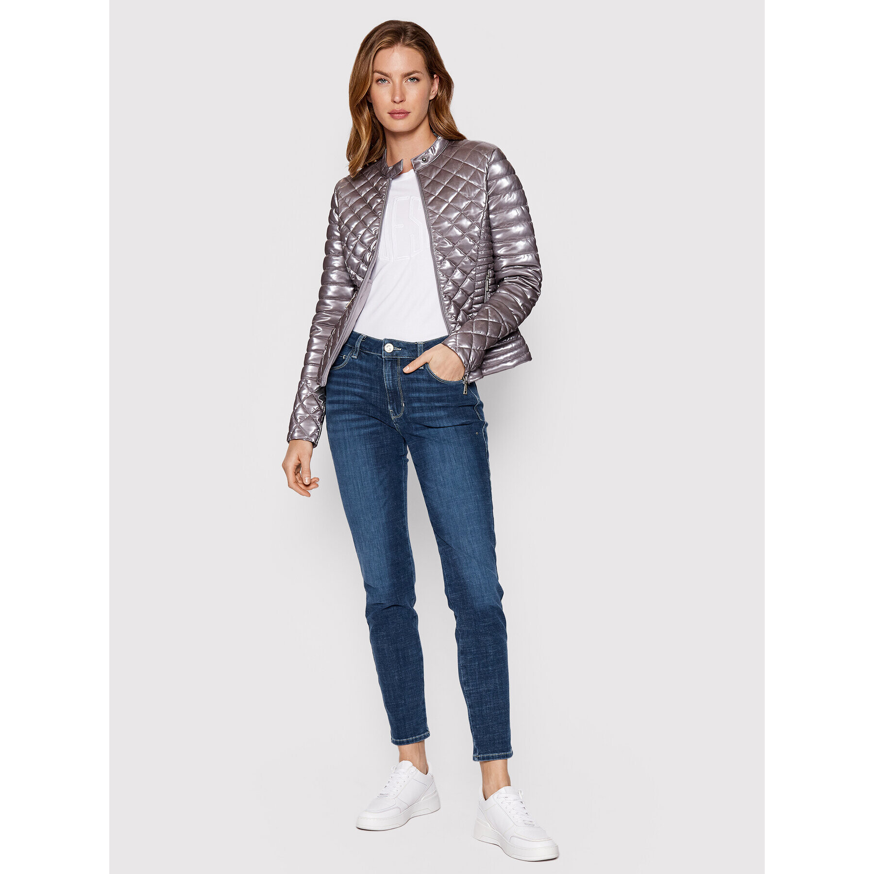 Guess Преходно яке W2YL01 KB7A0 Сив Slim Fit - Pepit.bg