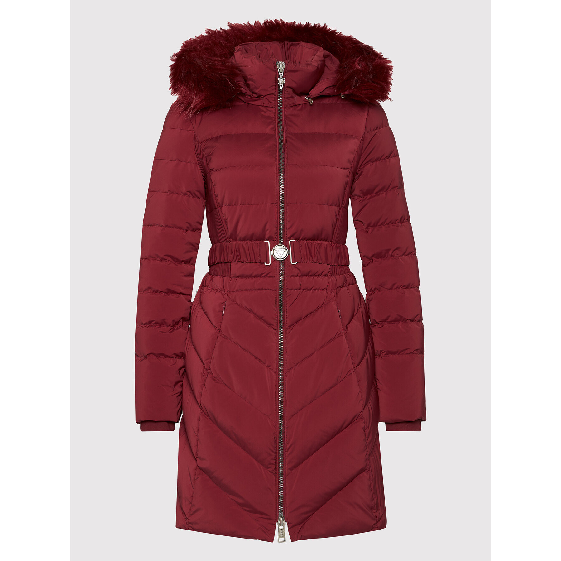 Guess Пухено яке Cecilia W1BL32 WE4P2 Бордо Regular Fit - Pepit.bg