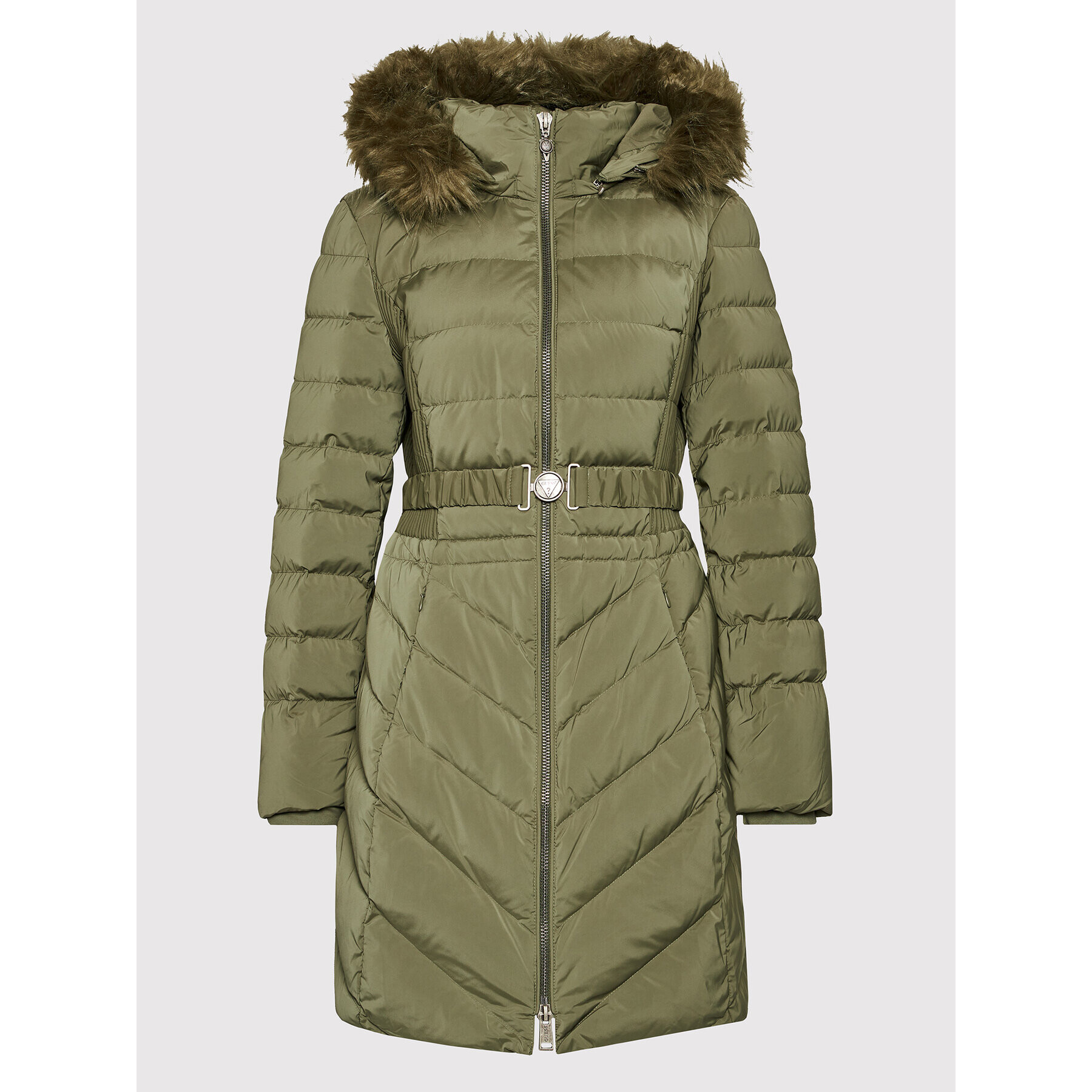Guess Пухено яке Cecilia W1BL32 WE4P2 Зелен Regular Fit - Pepit.bg
