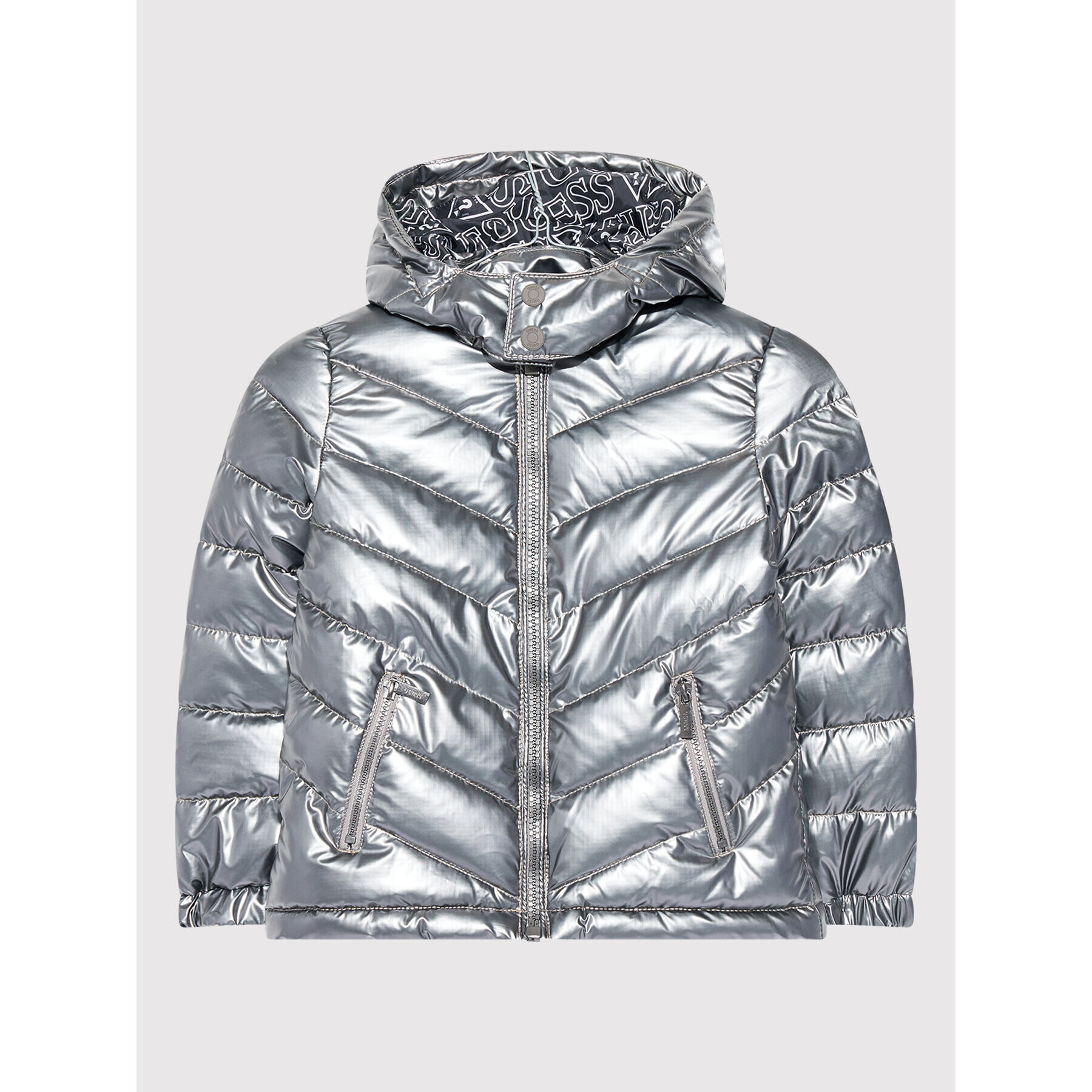 Guess Пухено яке H1BJ06 WEA20 Сребрист Regular Fit - Pepit.bg