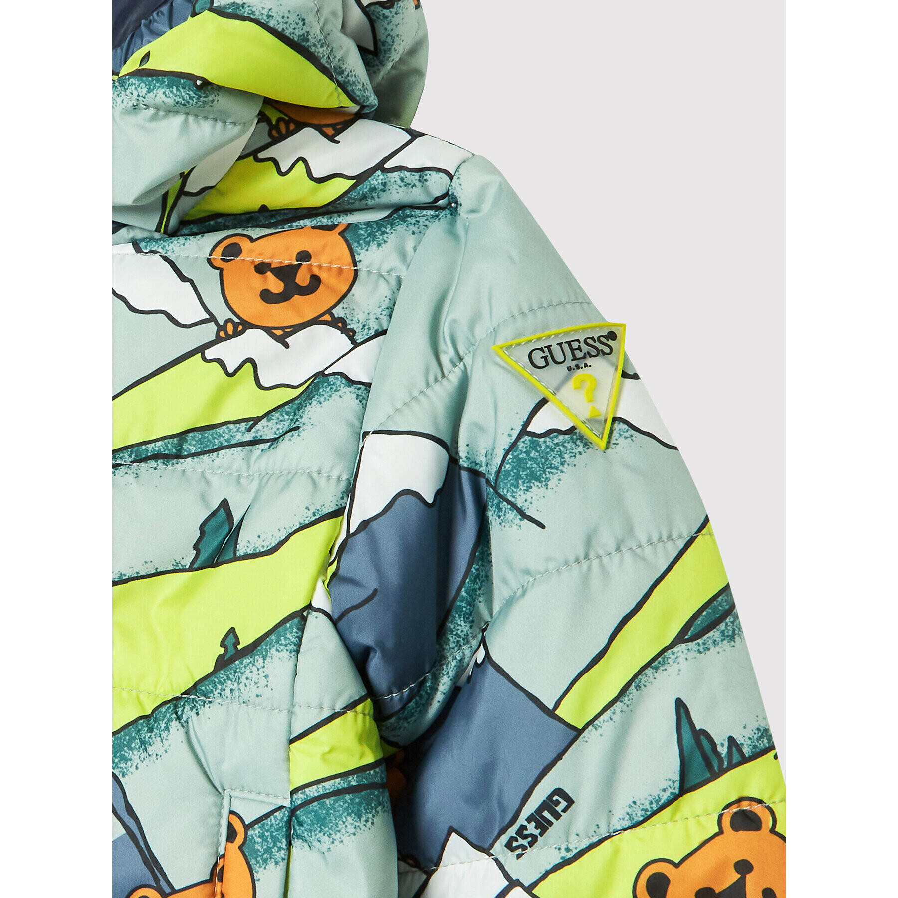 Guess Пухено яке H2YI04 WDGX0 Зелен Regular Fit - Pepit.bg